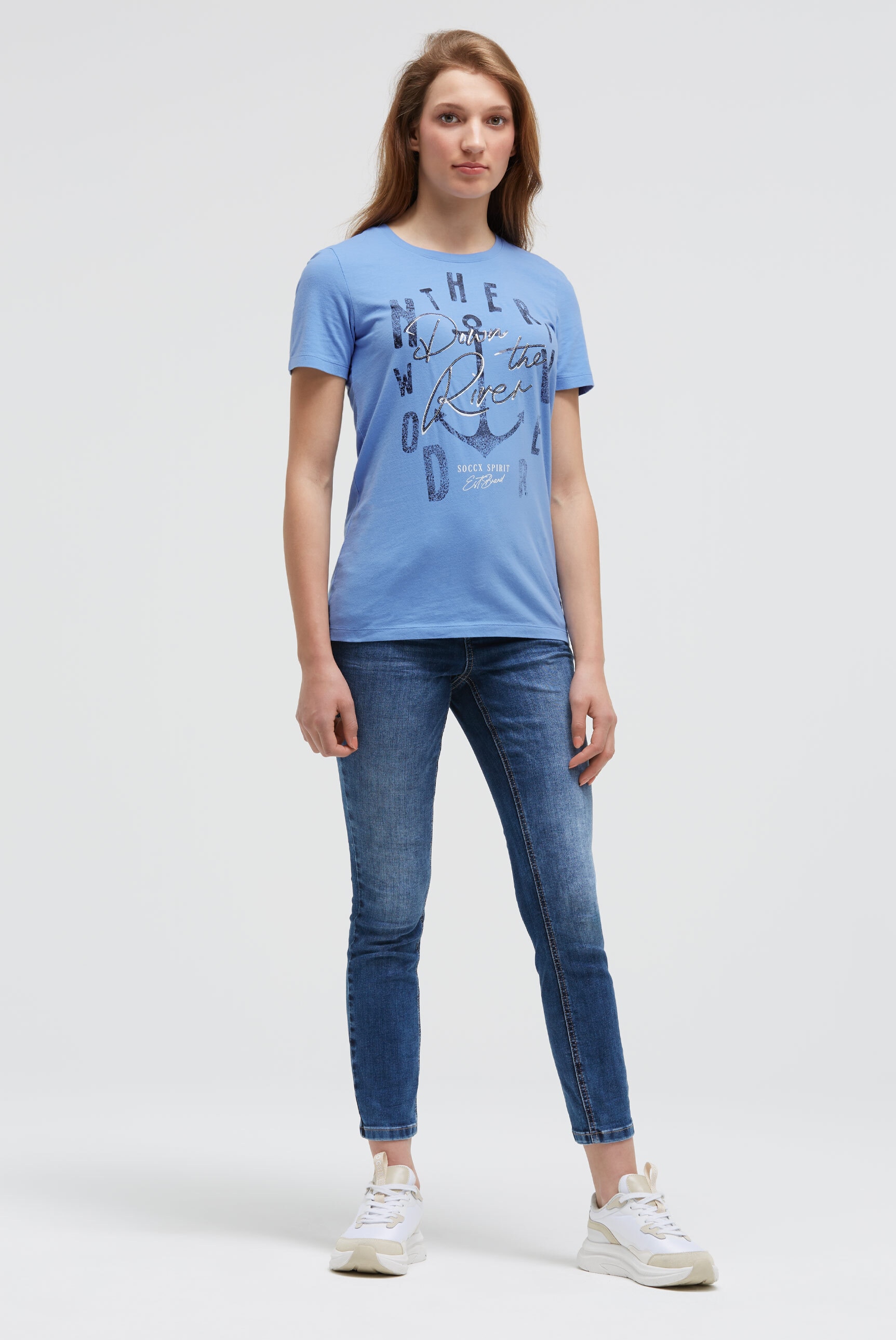 SOCCX Rundhalsshirt mit Baumwolle