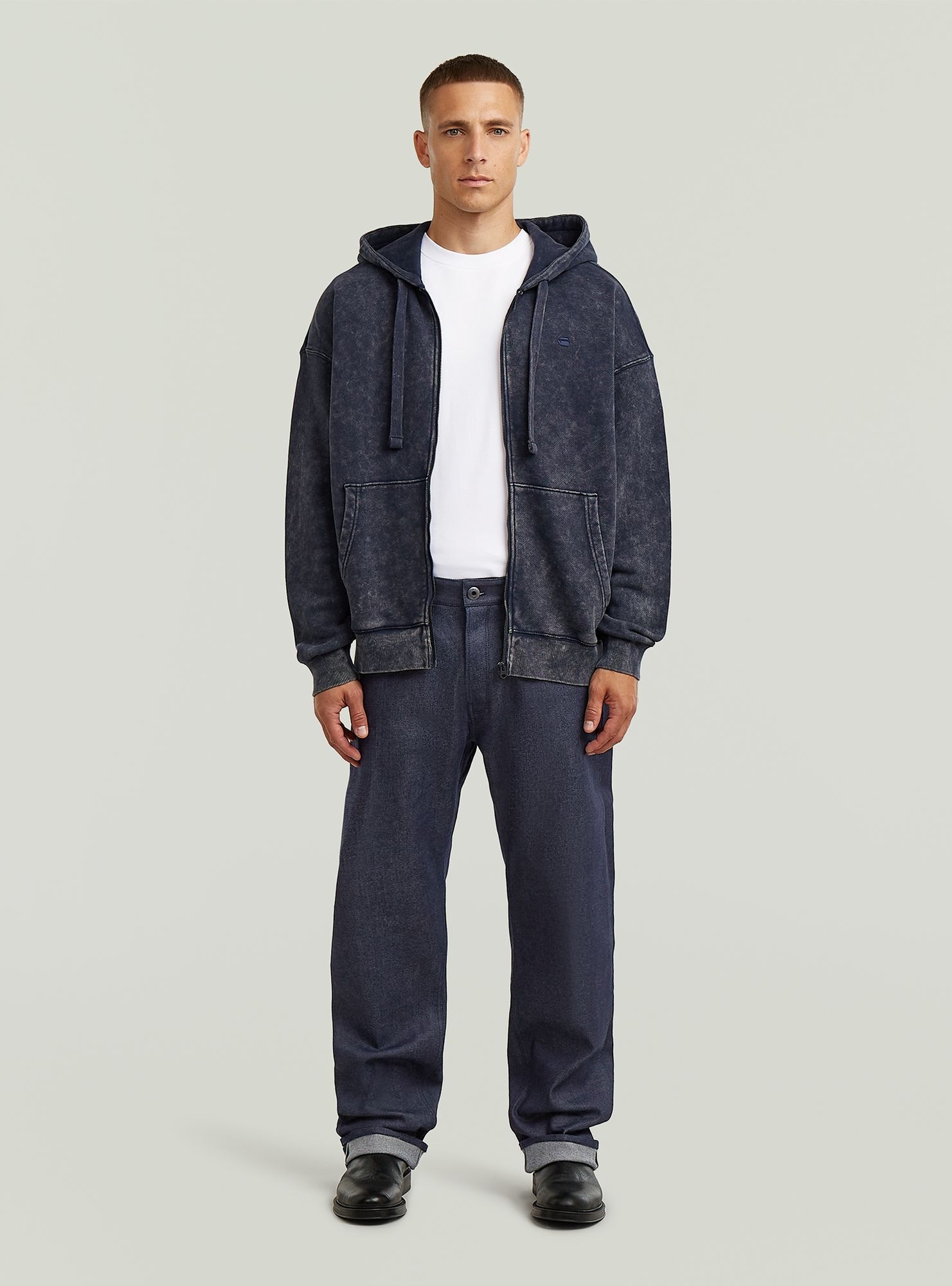 G-STAR Longpullover »Washed Loose Full Zip Hoodie«