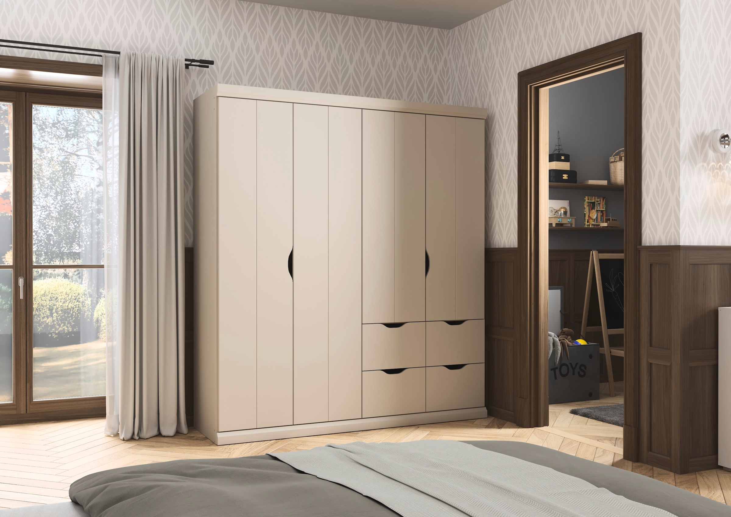 rauch Kleiderschrank »Marlene«, (in 3 verschiedenen Ausstattungen BASIC/CLASSIC/PREMIUM), in 3 Breiten 91/136/181 cm im Landhaus-Stil MADE IN GERMANY
