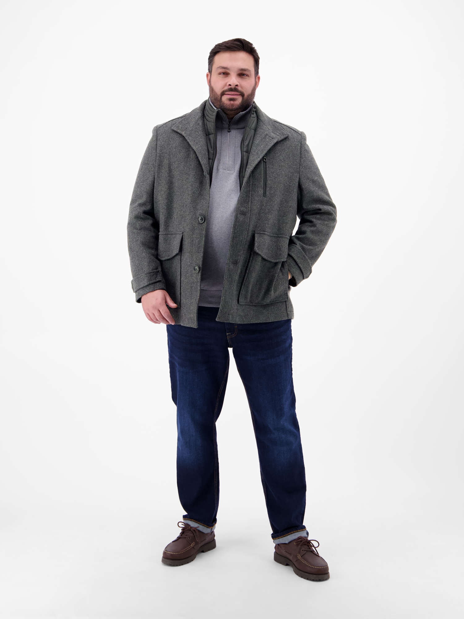 LERROS Wollmantel »LERROS Kurzmantel für Herren in Großen Größen«