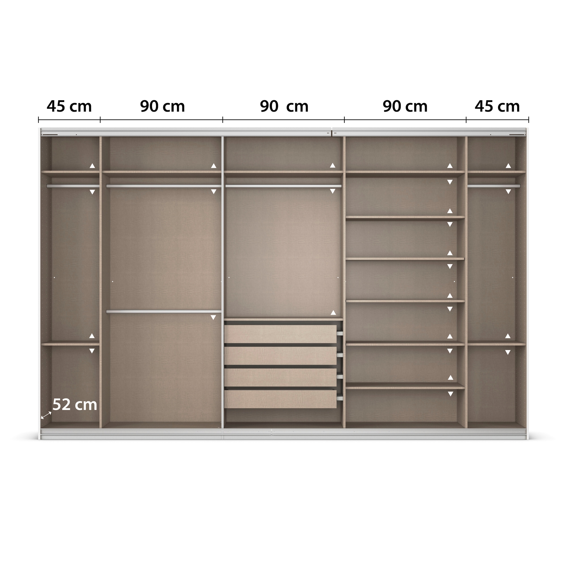 rauch Kleiderschrank »Schwebetürenschrank OTTO´s Choice Garderobe Schrank TOP ANGEBOT Avola«, (in 3 verschiedenen Ausstattungen BASIC/CLASSIC/PREMIUM inkl. Spiegel), mit eleganten Zierleisten in Chrom, Schwarz oder Weiß MADE IN GERMANY