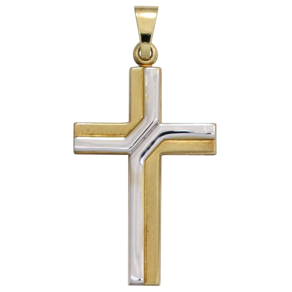 JOBO Kreuzanhänger »Anhänger Kreuz« 333 Gold bicolor