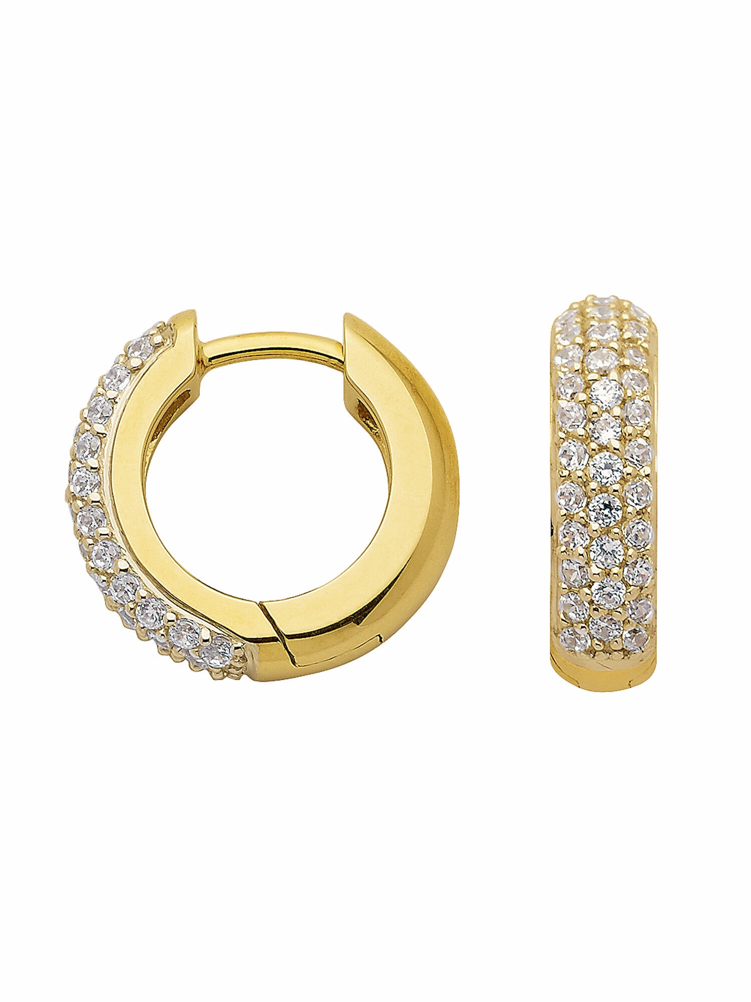 Adelia´s Paar Ohrhänger »333 Gold Ohrringe Creolen mit Zirkonia Ø 13,9 mm«, mit  Zirkonia Goldschmuck für Damen kaufen | BAUR