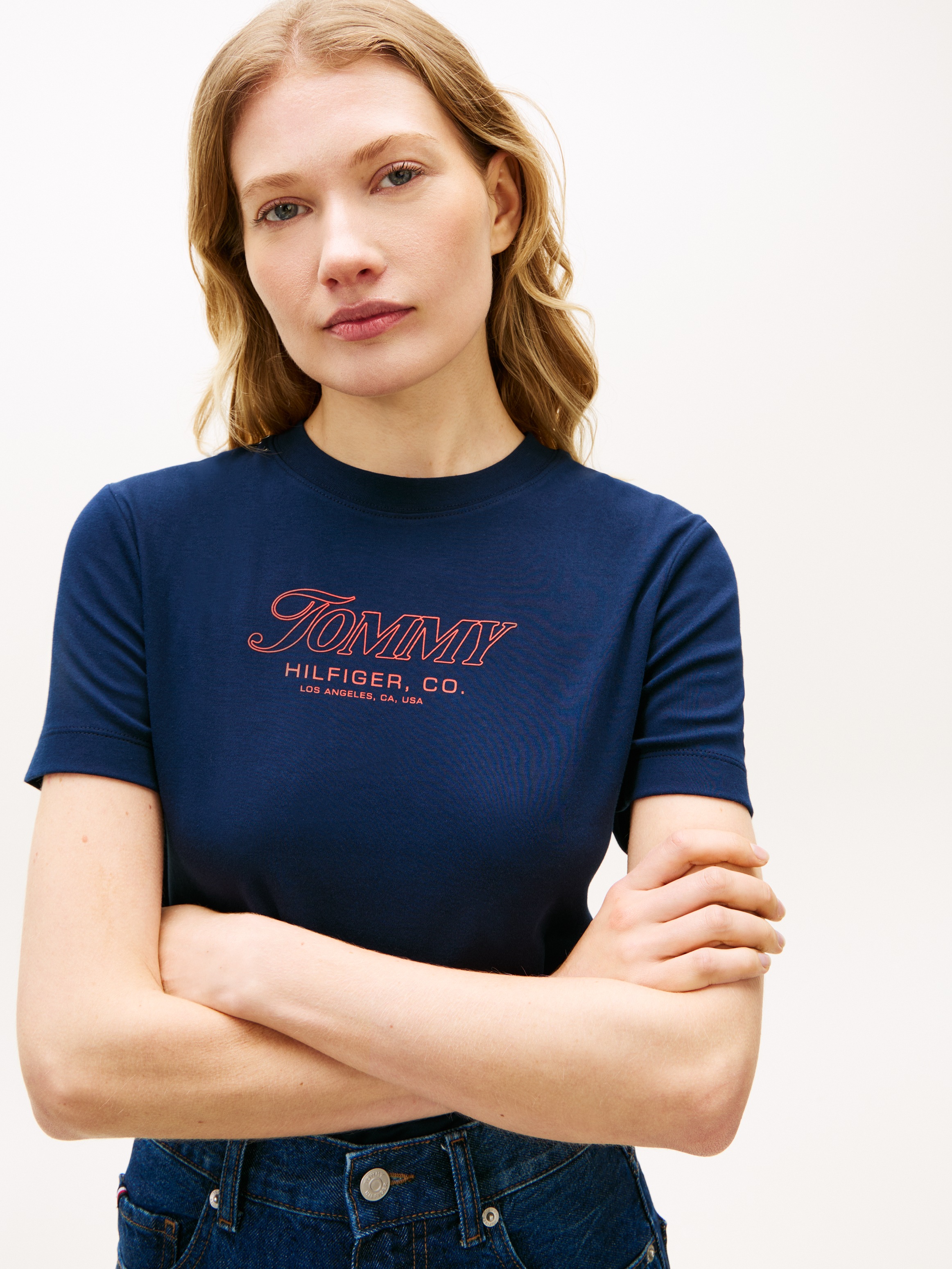 Tommy Hilfiger Kurzarmshirt "TILT GRAPHIC REG C-NK SS TEE" mit großem Logo- günstig online kaufen