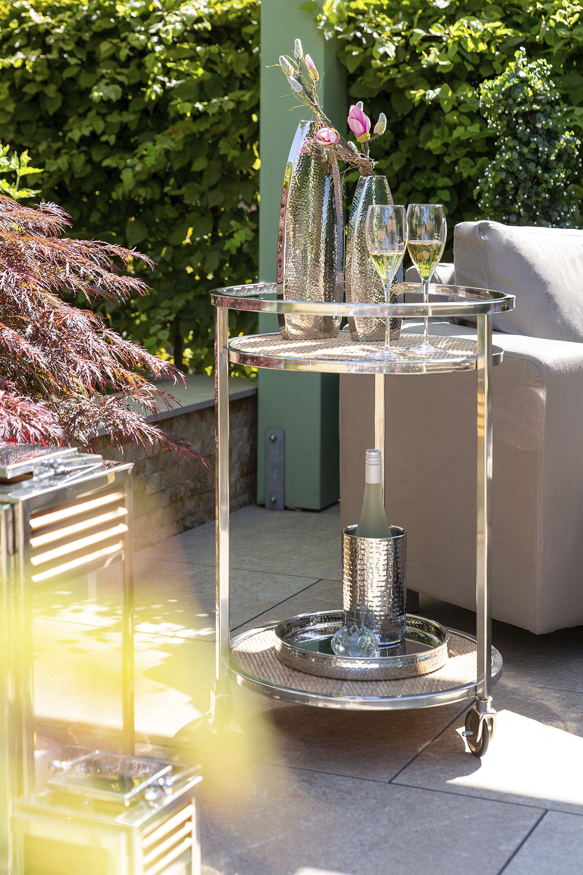 Thumbnail - Fink Dekovase "ALETTA" Vase aus Edelstahl, mit gehämmerter Oberfläche