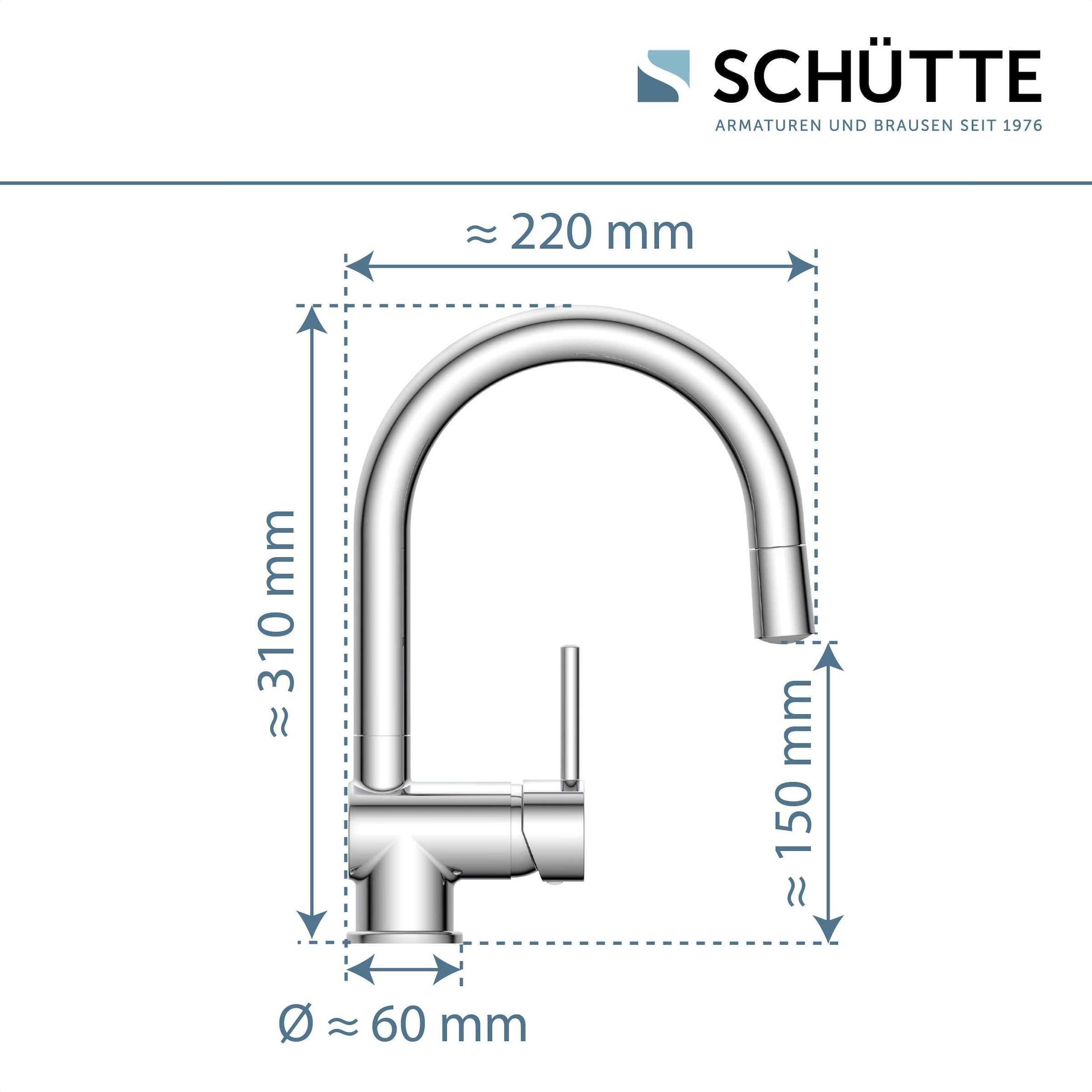 Schütte Spültischarmatur »Stella«, temperaturgesteuerter LED Wasserhahn, 360° schwenkbar