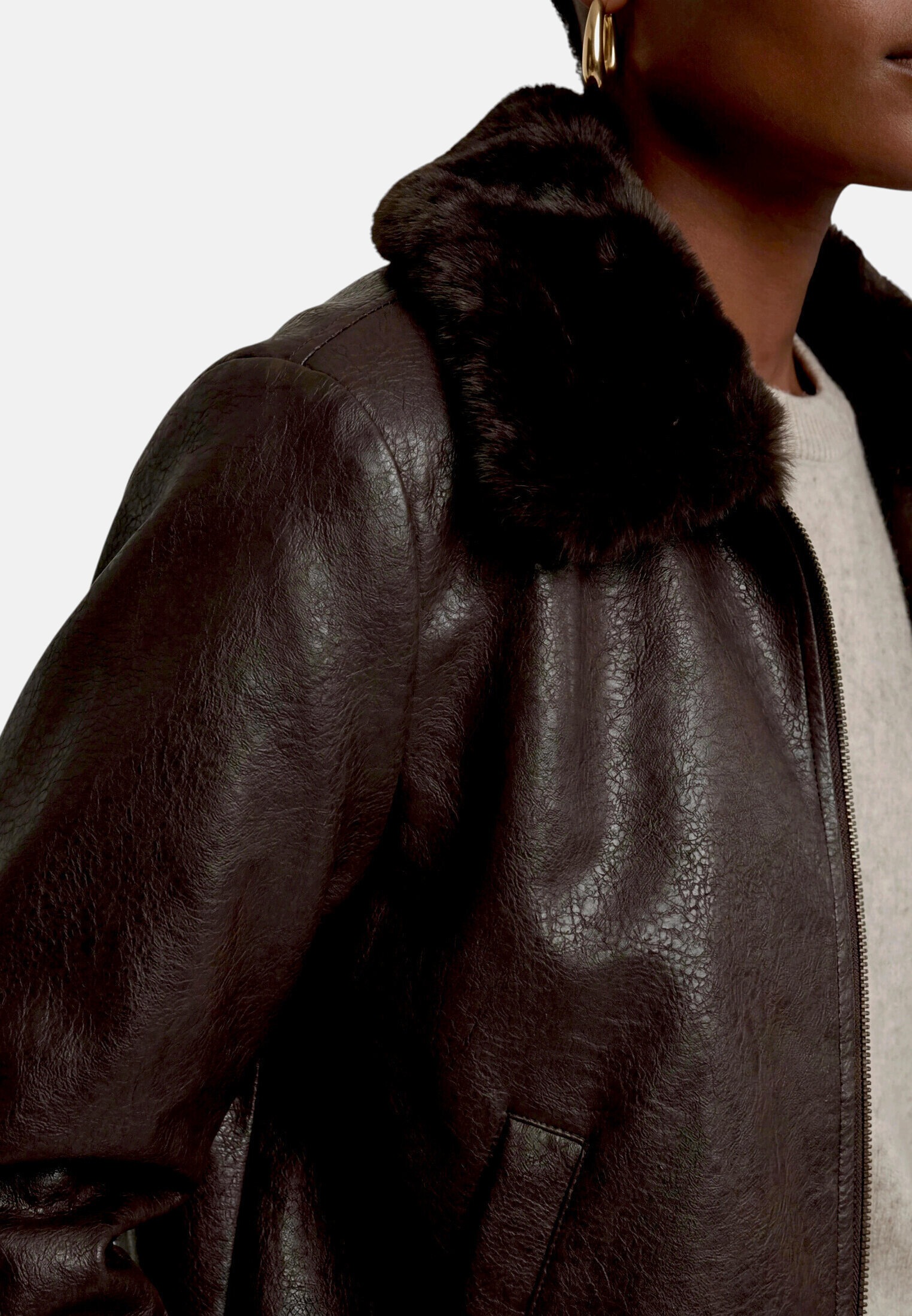 Zero Jackenblazer »Damen mit Kunstfellkragen« Material