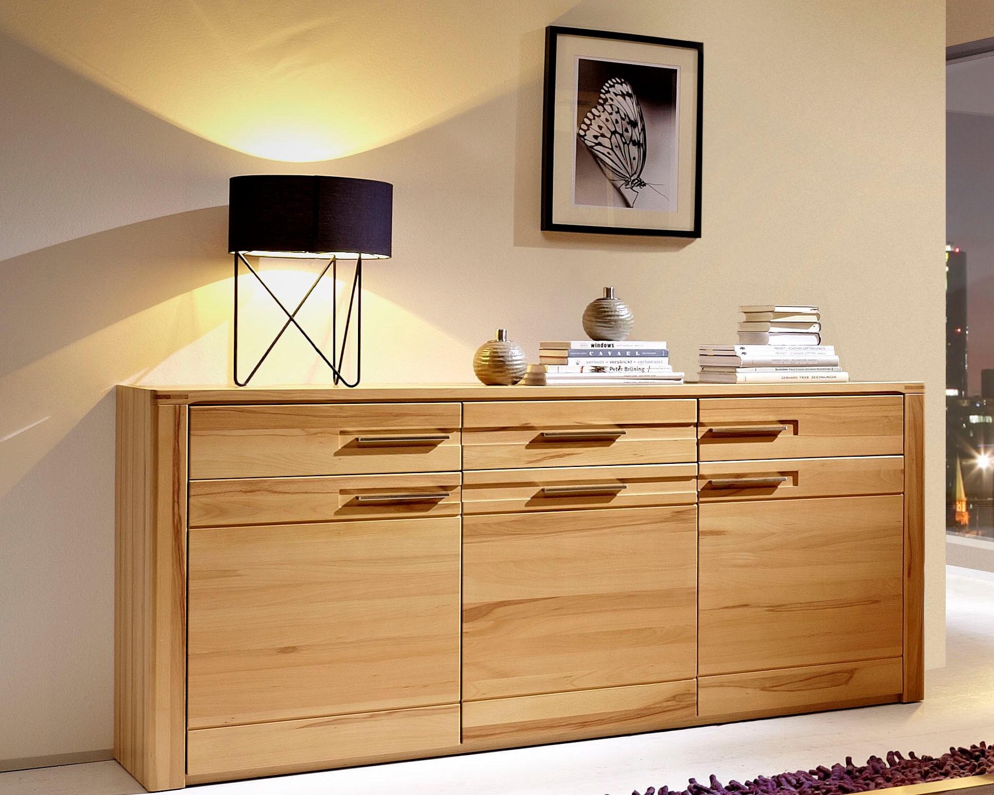 Innostyle Sideboard "Nature Plus", Breite 188 cm, 3 Holztüren, 3 Schubkäste günstig online kaufen