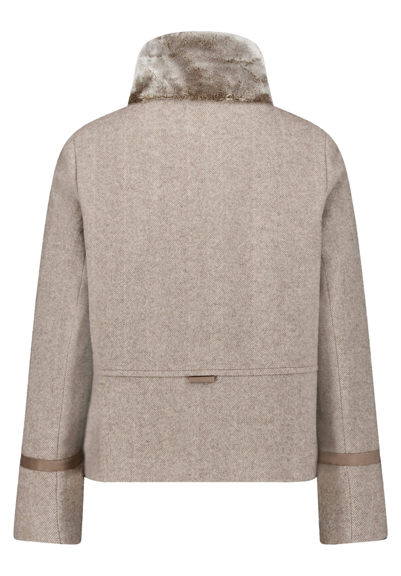 Gil Bret Fellimitatjacke ohne Kapuze mit Reißverschluss und aufgesetzten Fell-Taschen /mit Wolle