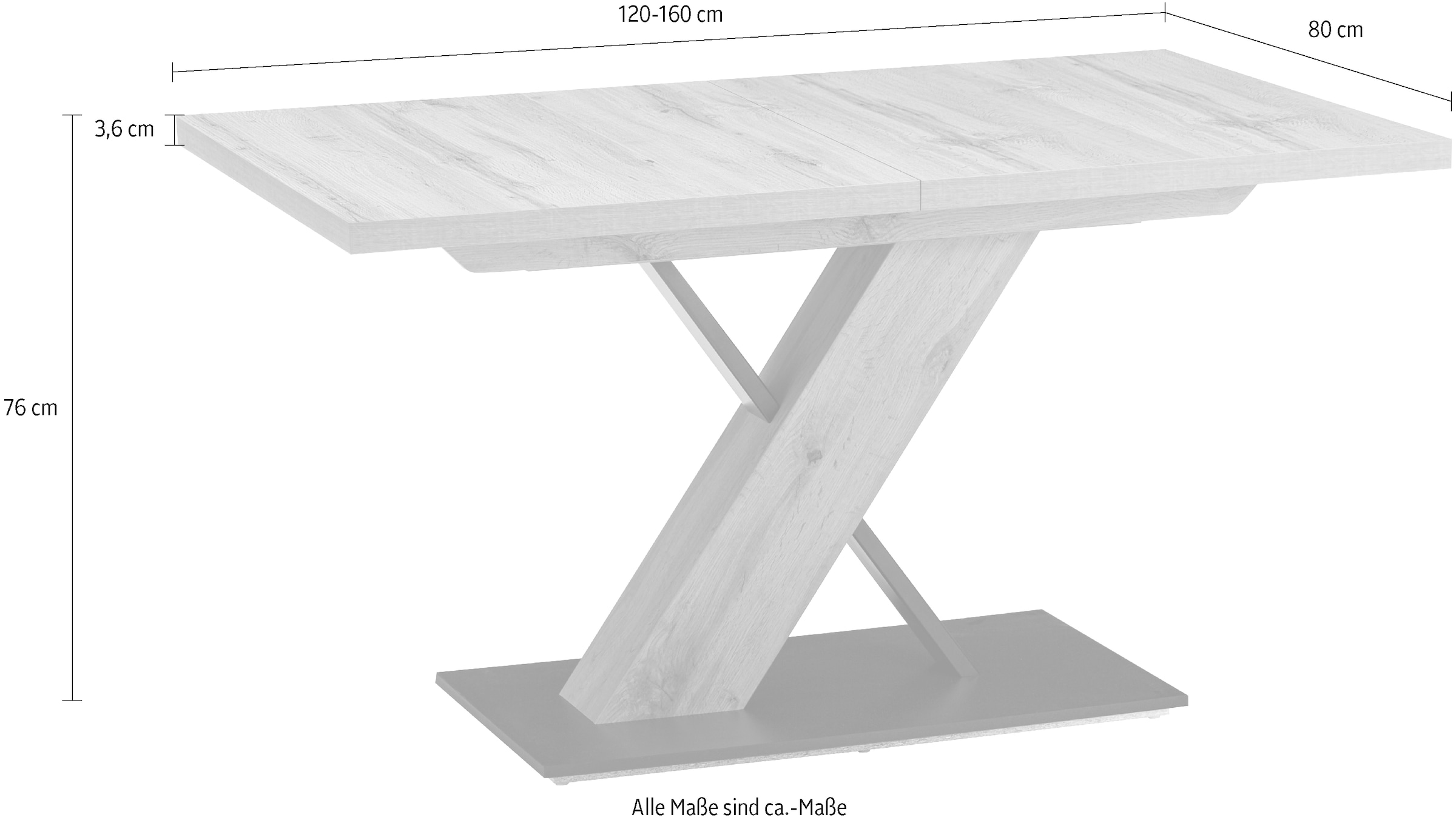 massivline&more Säulen-Esstisch »Kristin, Säulentisch, Küchentisch, Tisch, Esstisch«, (2 St.), Platte und Bodenplatte Dekor