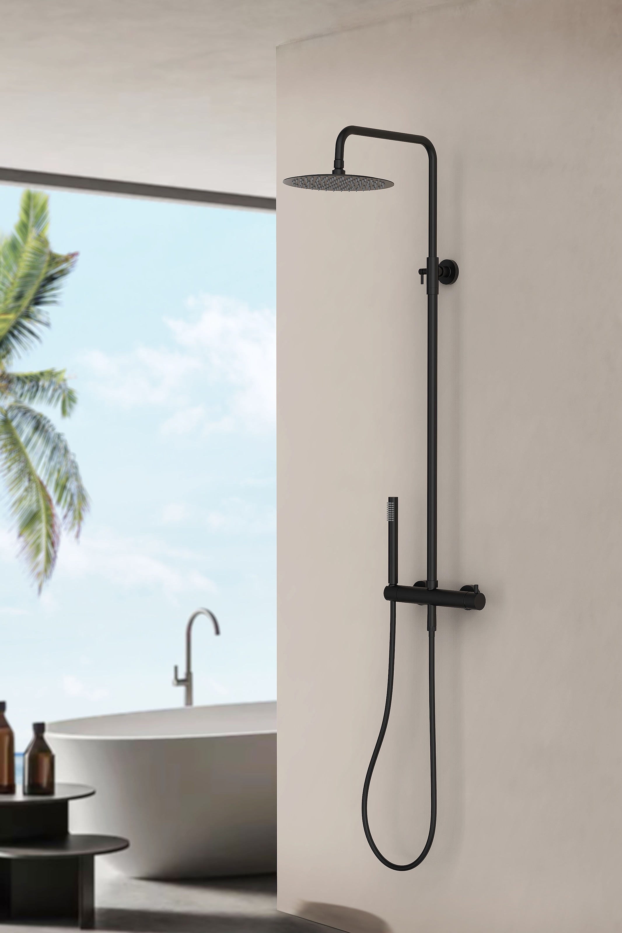 Marwell Stangenbrause-Set »Classico«, Edelstahl Regendusche, 88-118x20cm, mit höhenverstellbarer Duschstange