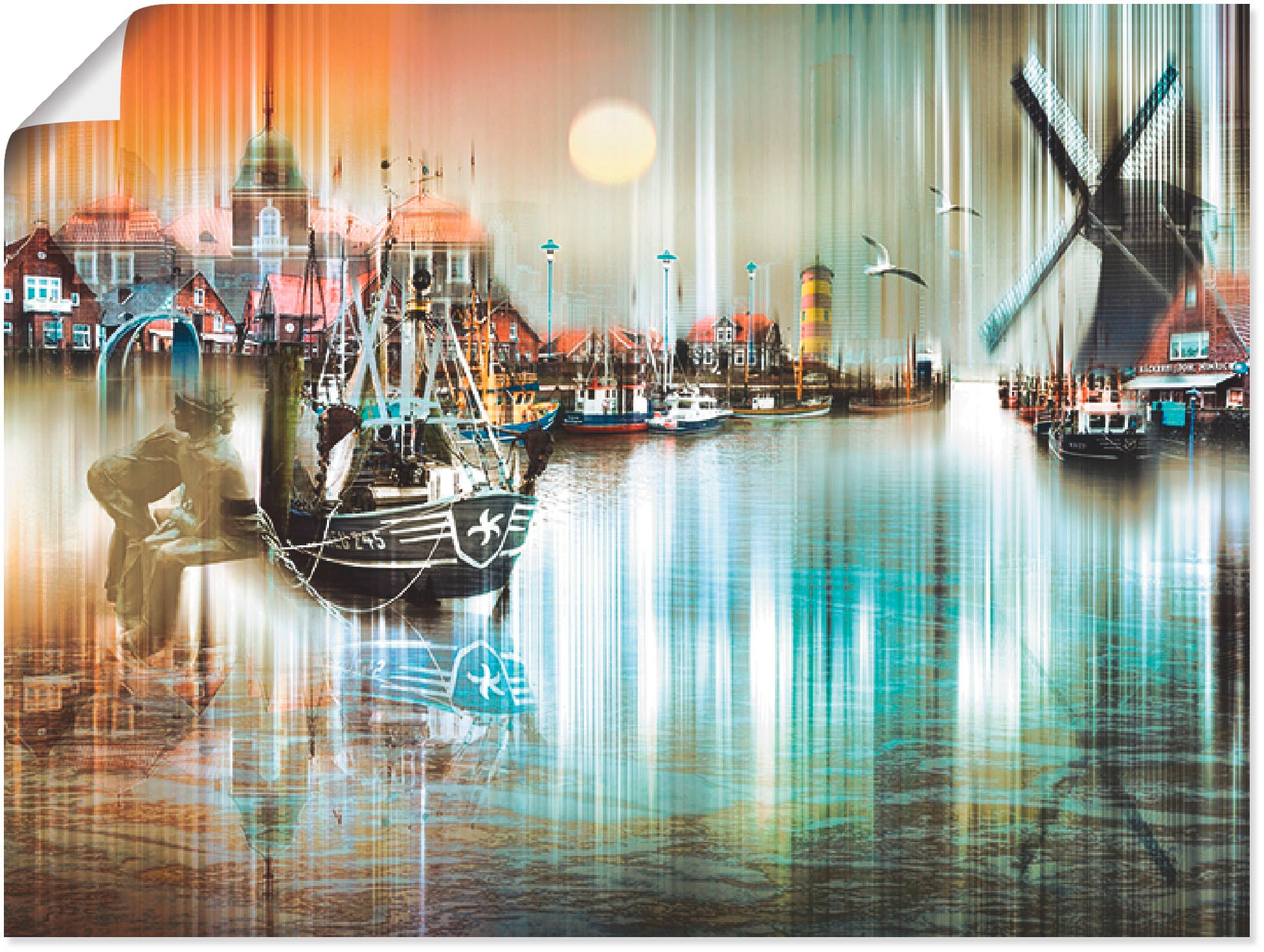 Artland Wandbild »Neuharlingersiel Nordsee Collage 04«, Architektonische  Elemente, (1 St.), als Leinwandbild, Wandaufkleber oder Poster in versch.  Größen bestellen | BAUR