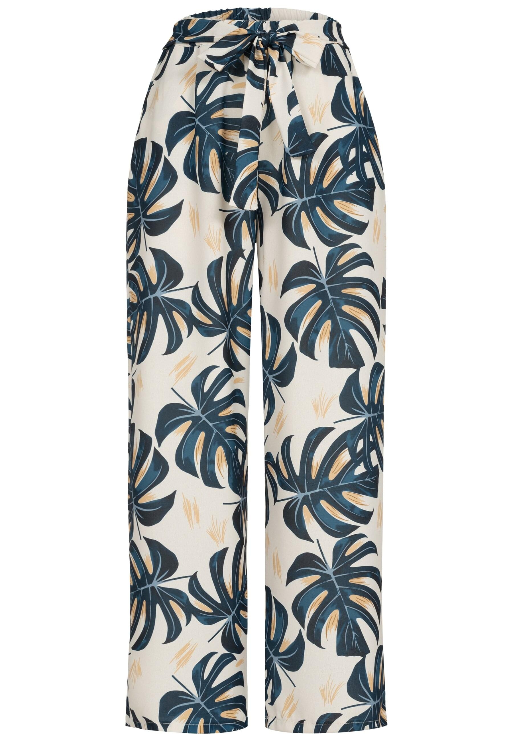 CLOUD 5IVE Stoffhose "CLOUD 5IVE Summer Pants with palm print and tie belt" günstig online kaufen