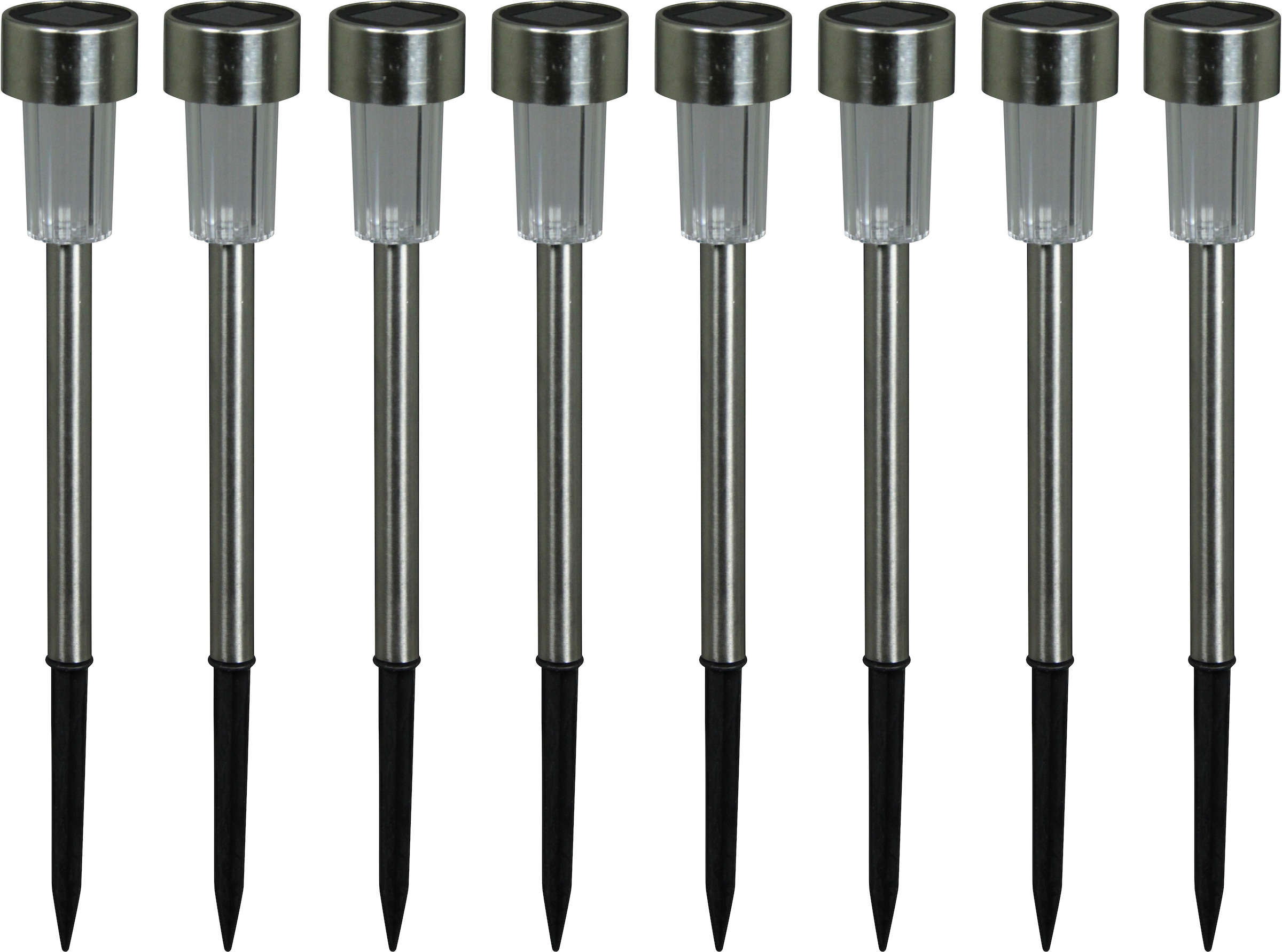 LUXFORM Gartenleuchte "Siena - Solar-Gartenlampe - 8 Stück - Silber" LED-Mo günstig online kaufen