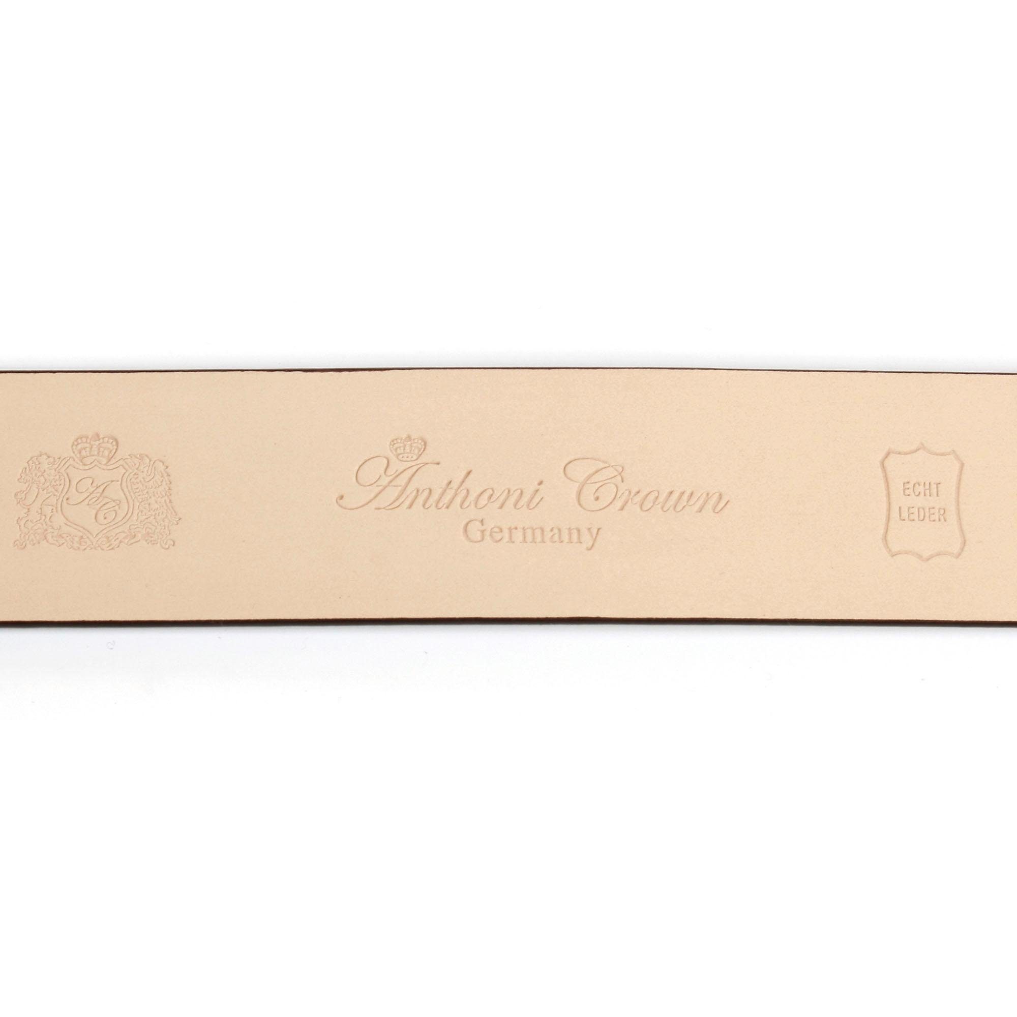 Thumbnail - Anthoni Crown Ledergürtel mit Anthoni Crown Wappen, Lochmuster am Rand