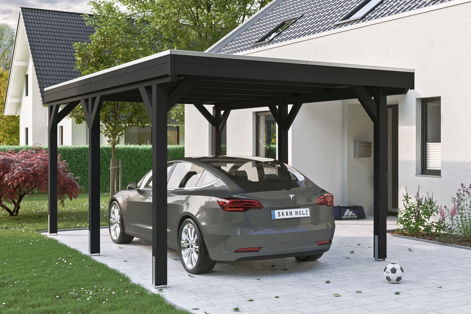 Skanholz Einzelcarport »Grunewald«, 289 cm, Anthrazit