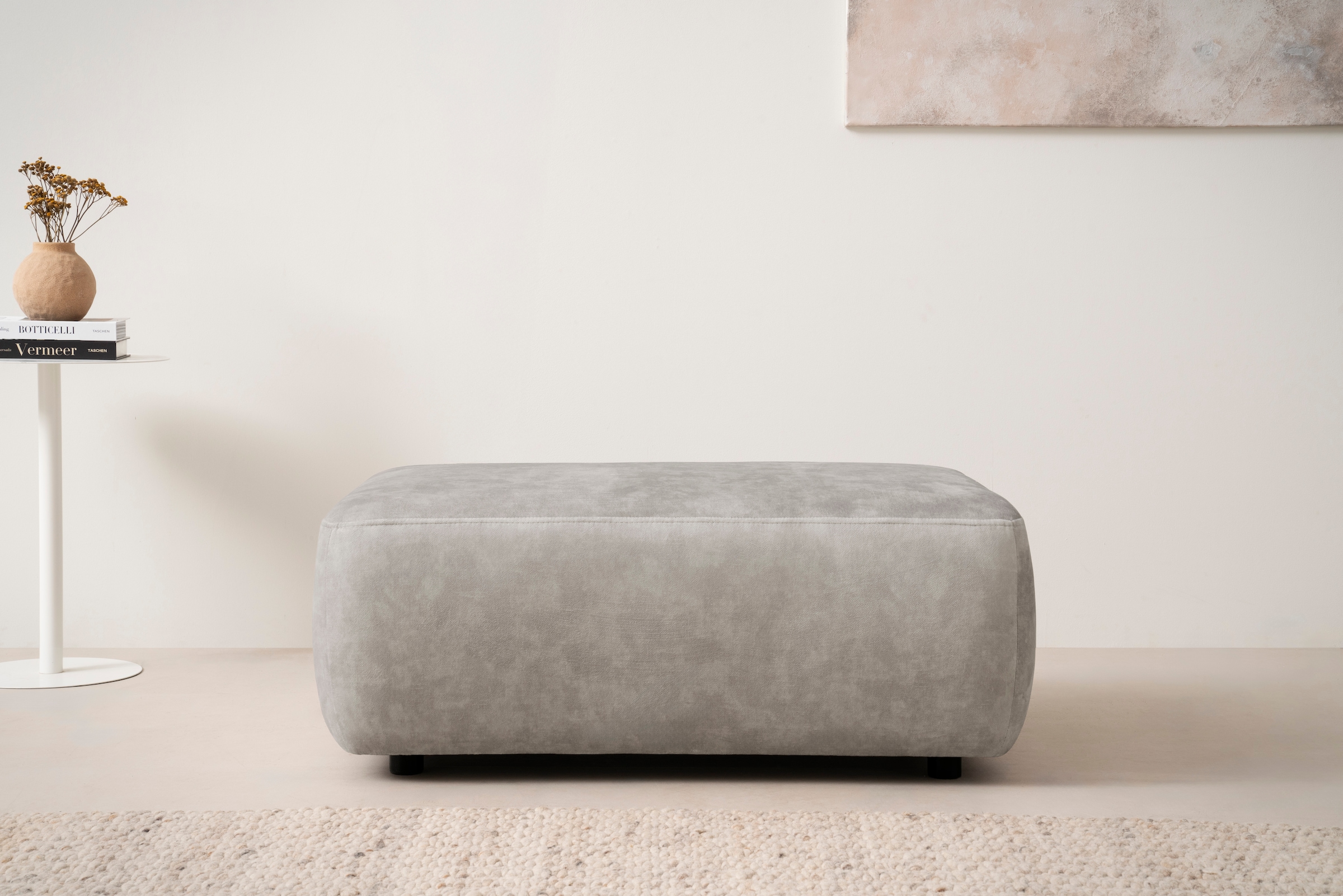 Home affaire Polsterhocker "Torge, Hocker in Cord, Samtvelours oder Struktu günstig online kaufen