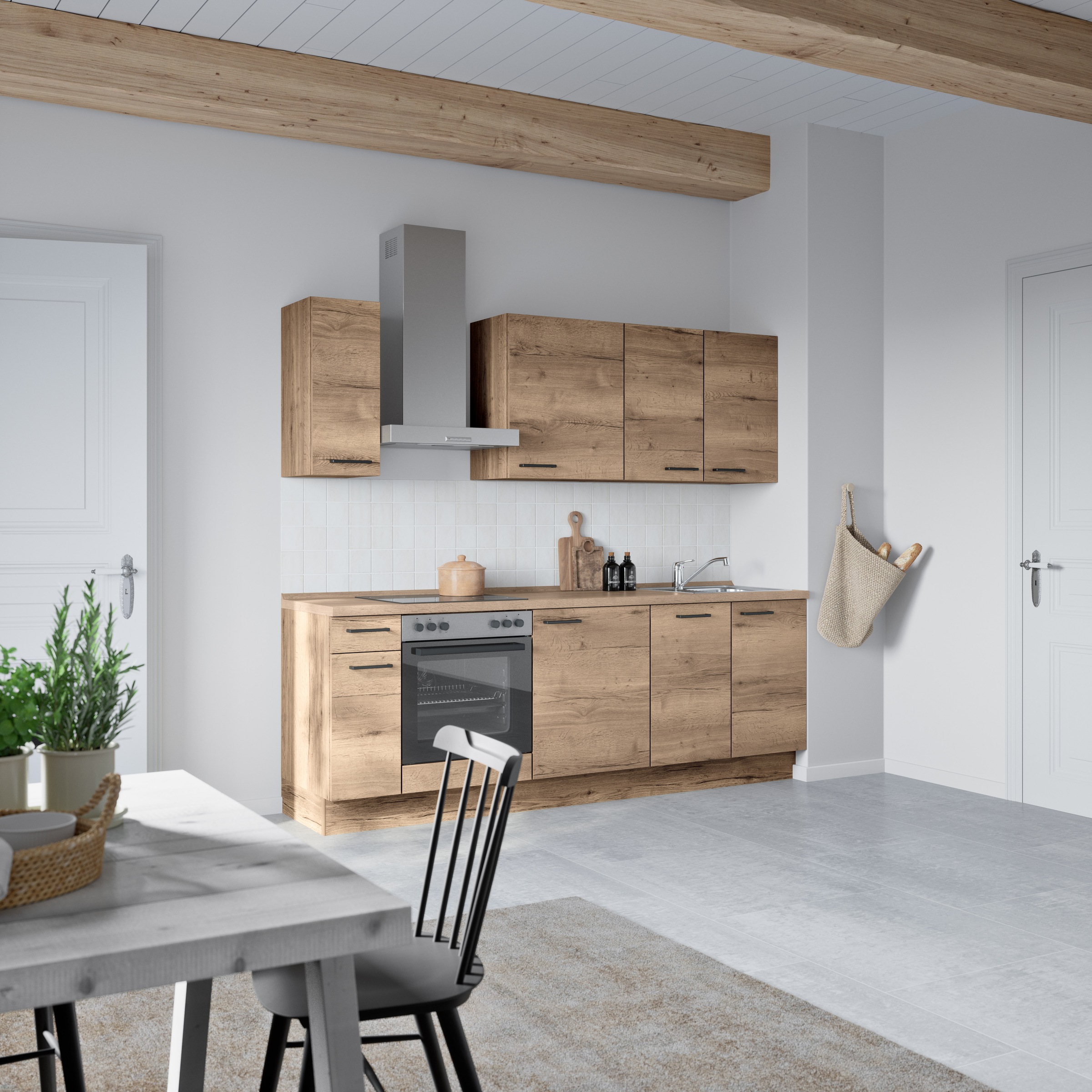 nobilia® Küchenzeile »"Structura I"«, vormontiert, Ausrichtung wählbar, Breite 240 cm, wahlw. mit E-Geräten