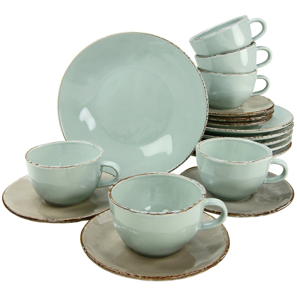 CreaTable Kaffeeservice »Geschirr-Set OSLO«, (Set, 18 tlg., Kaffeegeschirr für 6 Personen)