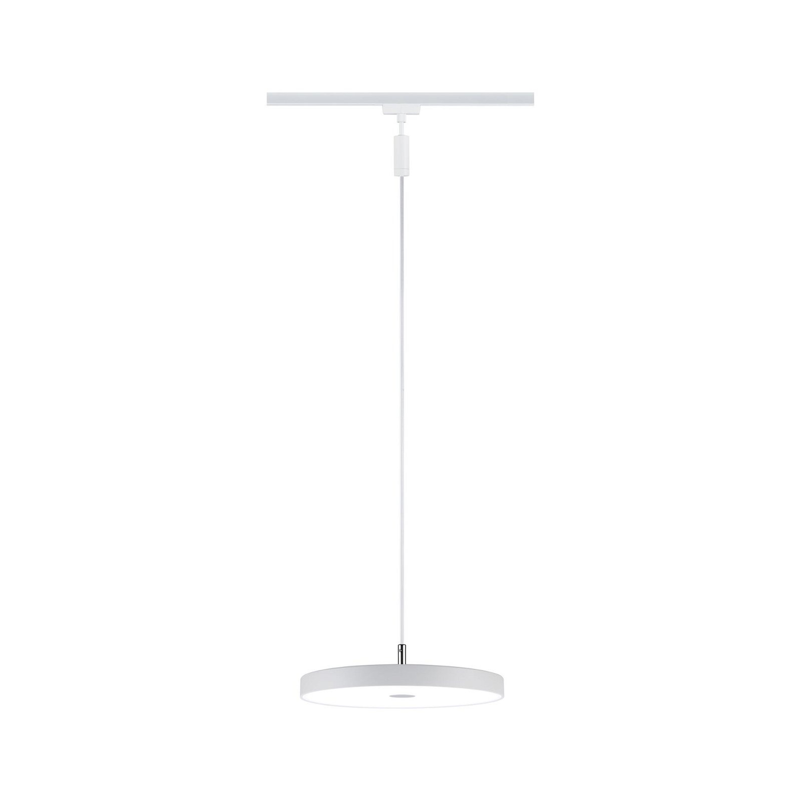 PAULMANN Schienensystem-Leuchten "URail Pendel Hildor 850lm 15W 4000K 230V Chrom matt", 1, Ø 31cm H: 158cm, weiß, Leuchten, 3-Step-Dimmbar