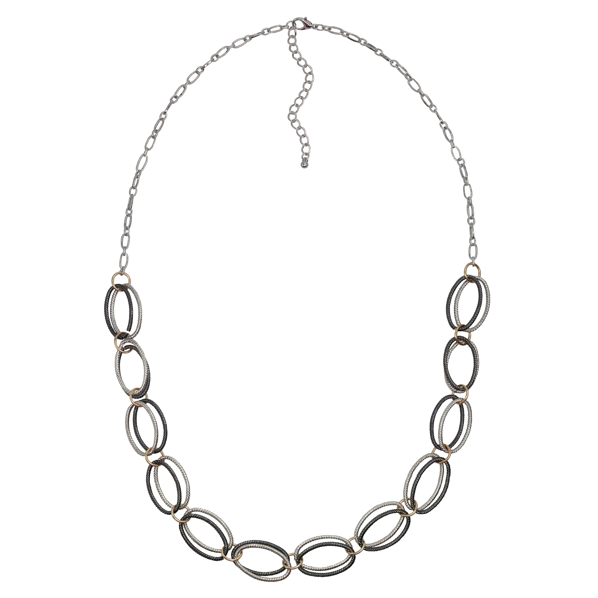 STEUER Damen Collierkettchen "Metall glanz zweifarbig", 84,0cm, Metall, L: 84mehrfarbig, Metall, Halsketten