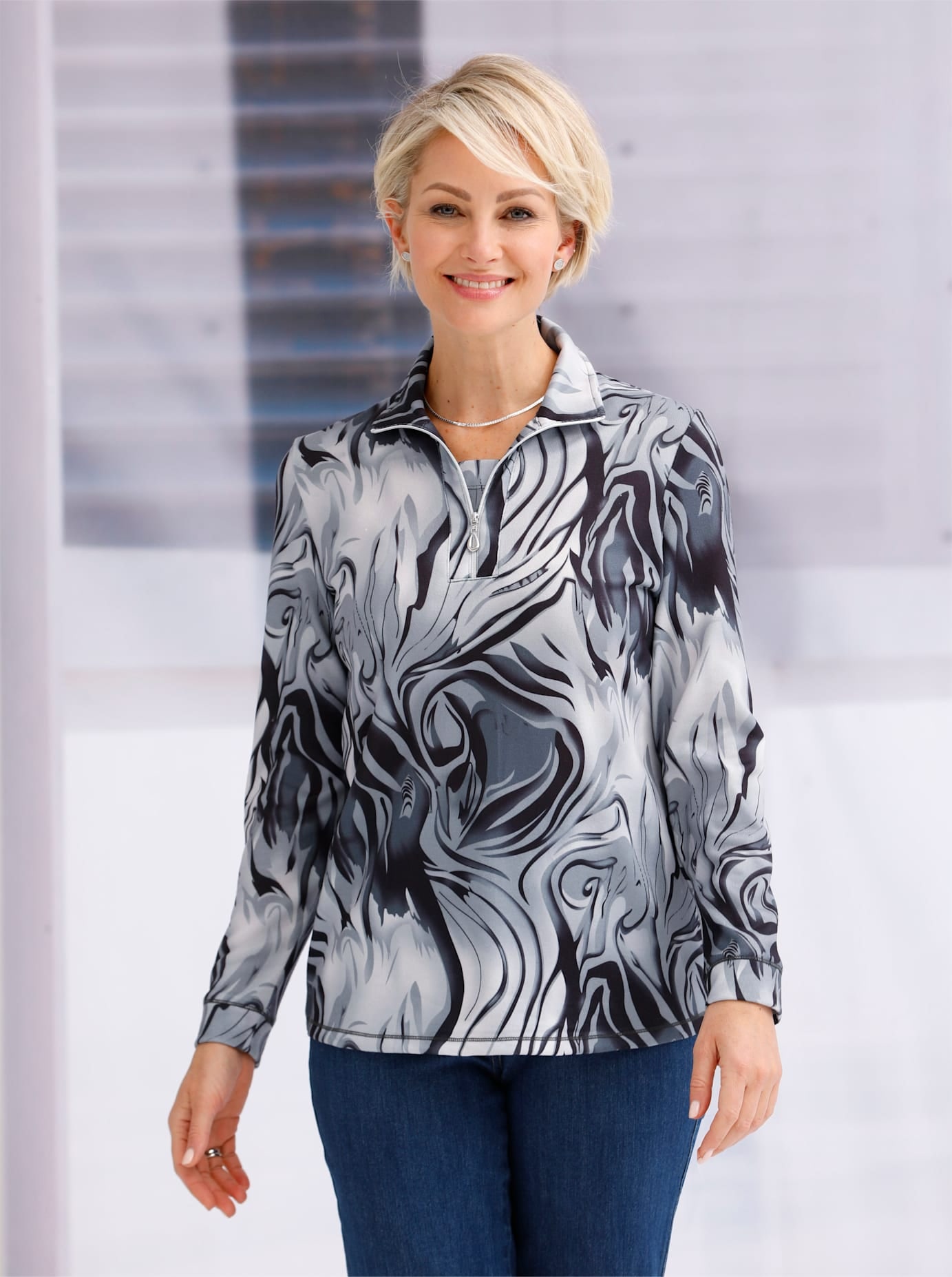 Classic Basics Poloshirt "Winter-Shirt" 1 Stk. tlg. günstig online kaufen
