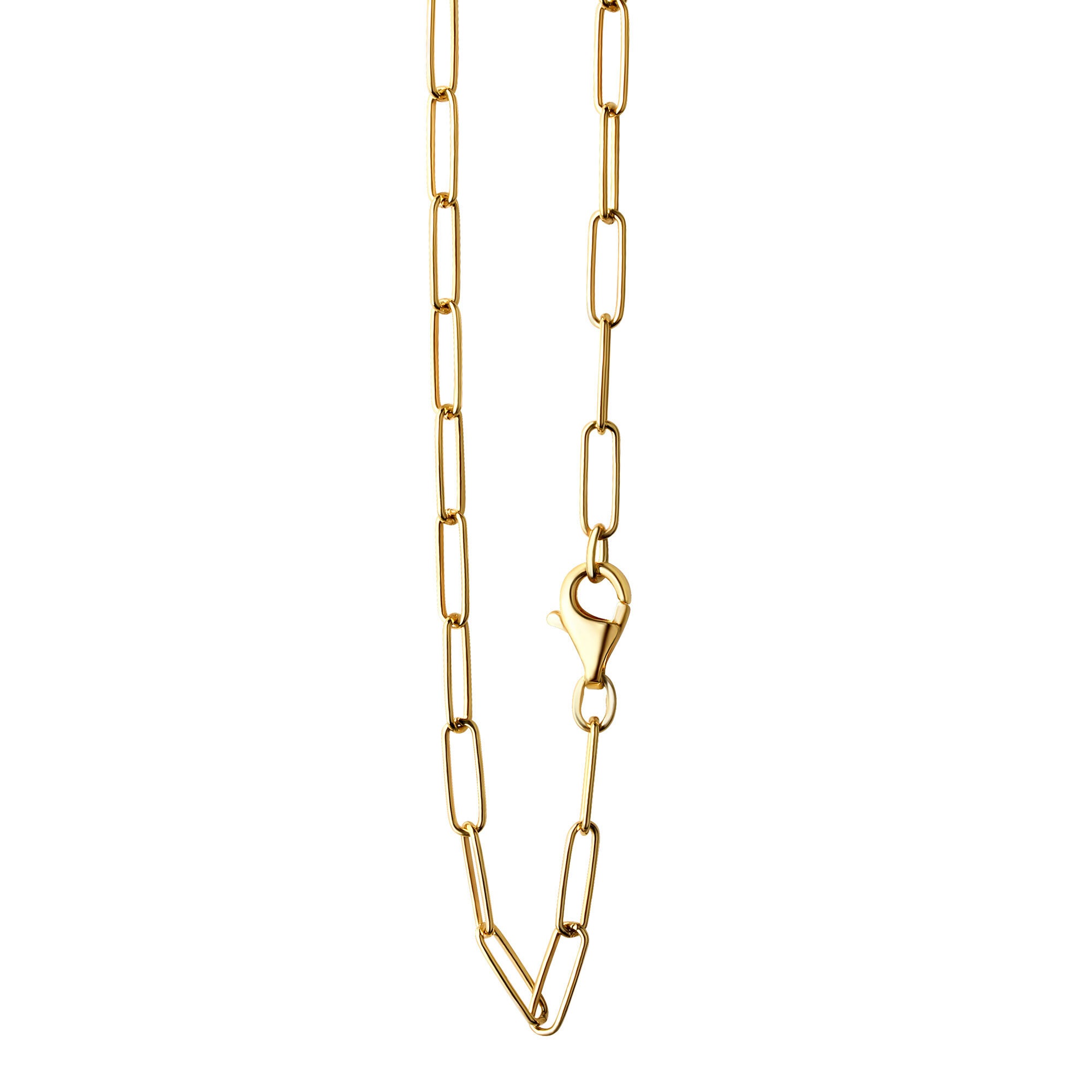 Collierkettchen VIVANCE "925/- Sterlingsilber vergoldet Gliederkette glanz 55 cm", gelb, Halsketten, Damen, 55cm, Silber 925 (Sterlingsilber), L: 55 B: 3,5mm, glänzend, B:3,5mm 2