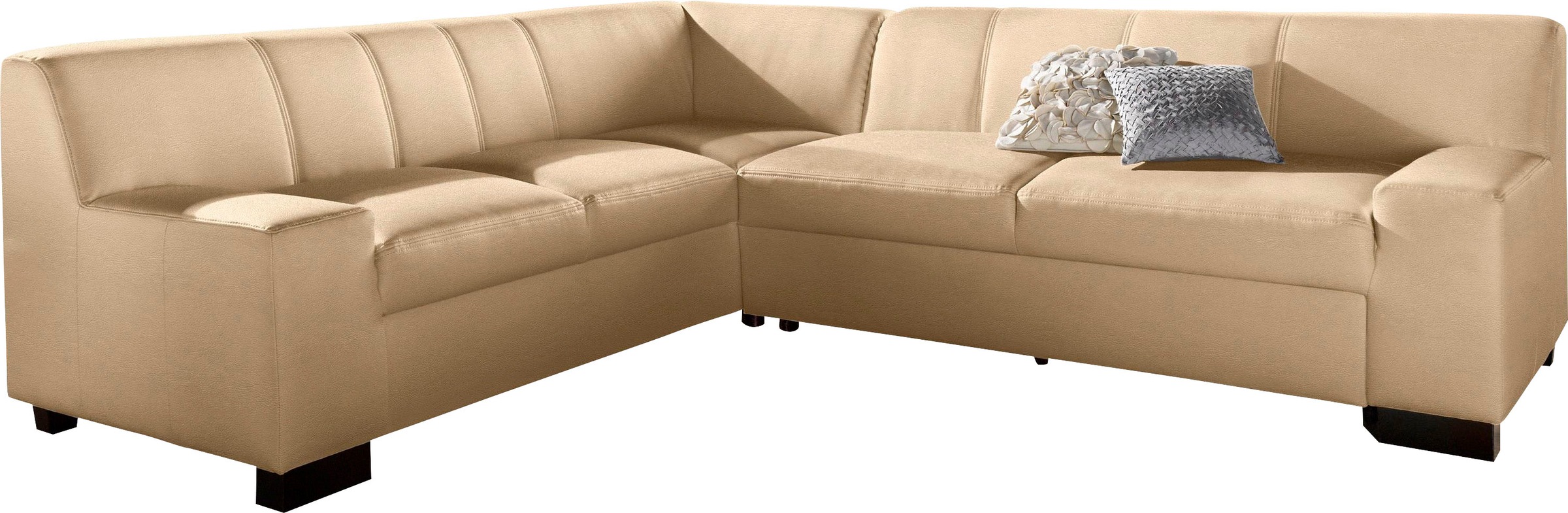 DOMO collection Ecksofa "Norma, moderne Armlehnen, zeitlos und elegant, Breite 247cm, L-Form" wahlweise mit Bettfunktion