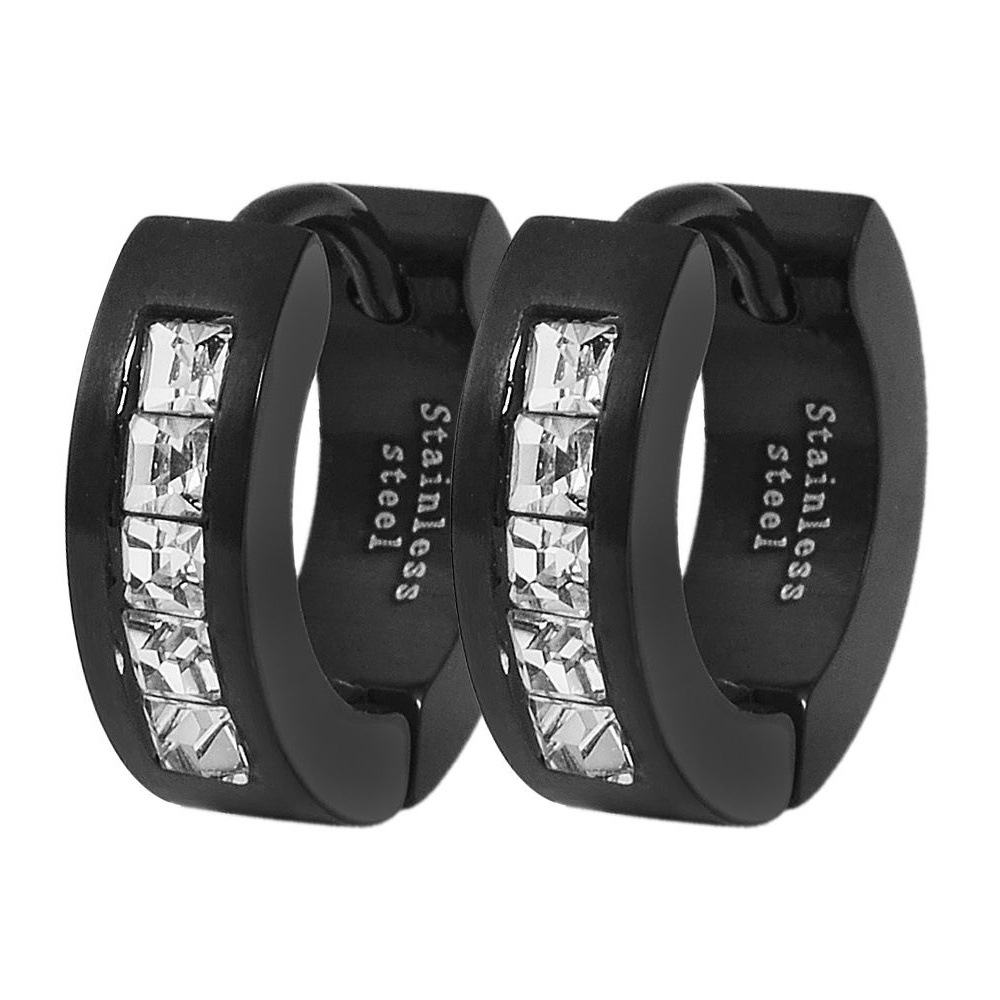 Adelia´s Paar Creolen "Damen Ohrringe – Creole aus Edelstahl mit Strass Ste günstig online kaufen