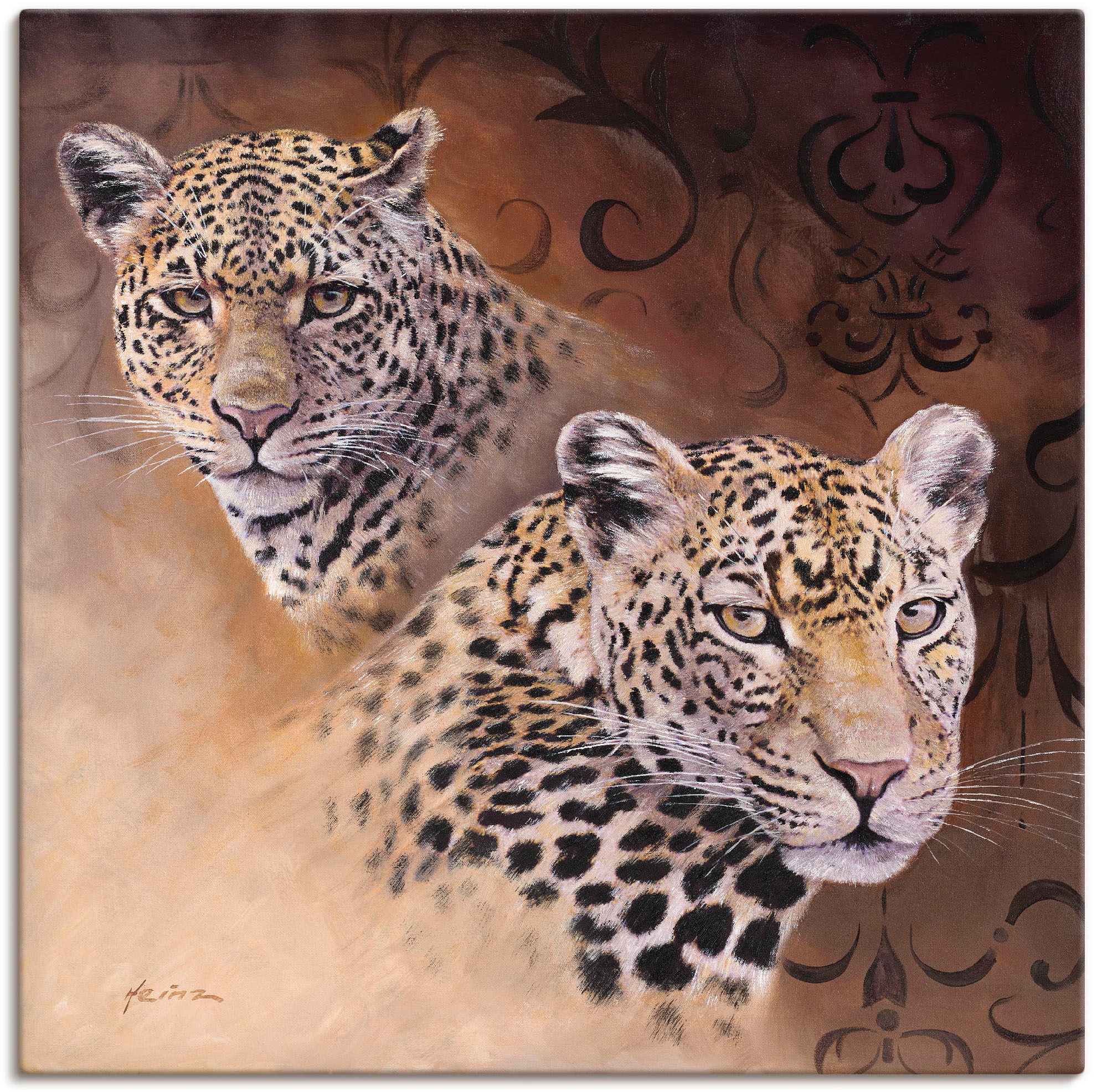 Poster (1 Alubild, in Leinwandbild, Größen als oder versch. Wildtiere, Wandaufkleber BAUR kaufen Artland St.), | »Leoparden«, Wandbild