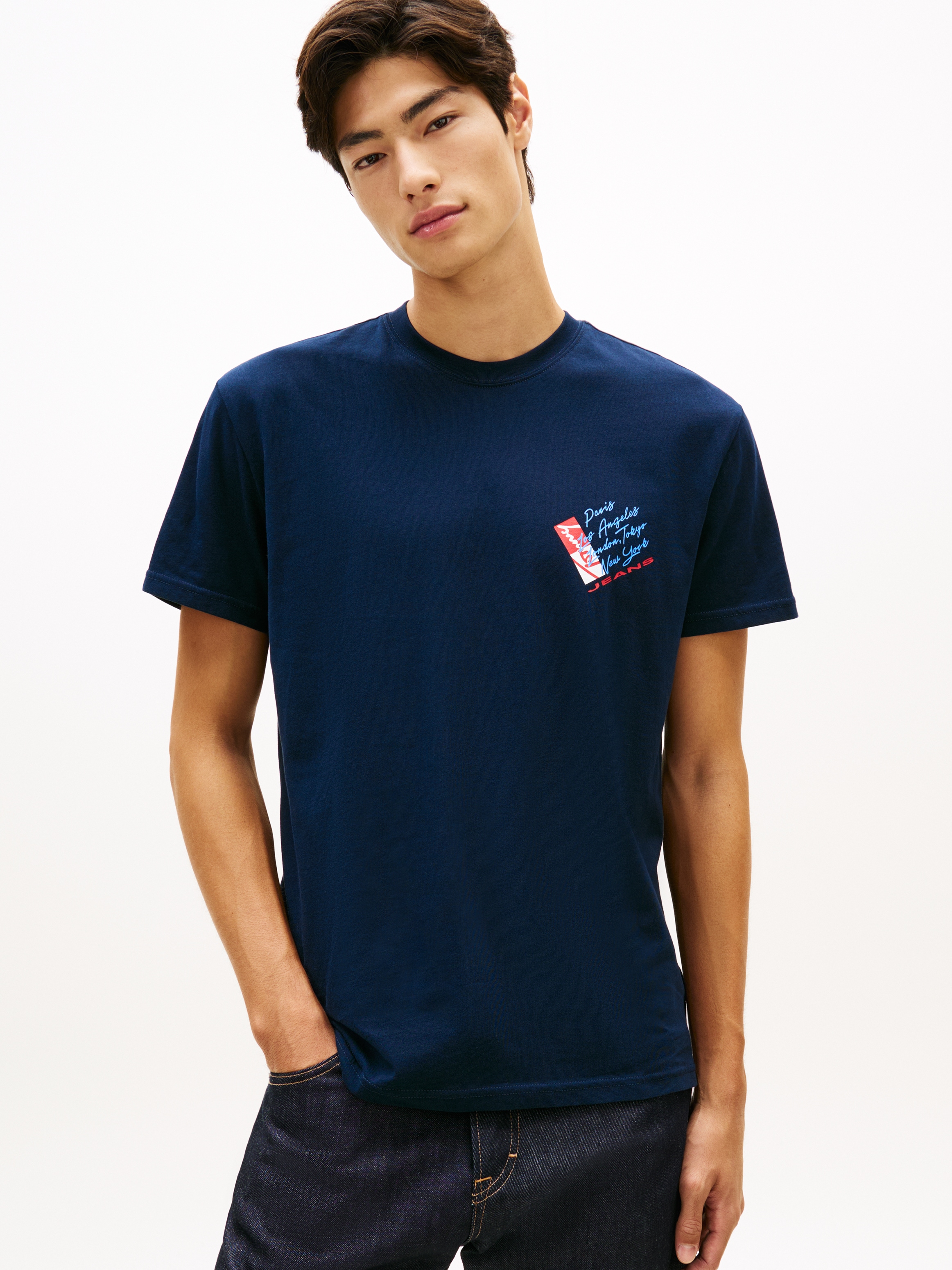 Tommy Jeans T-Shirt "TJM REGULAR FIT SIGN SHIFT" mit Label-Print, Baumwoll- günstig online kaufen