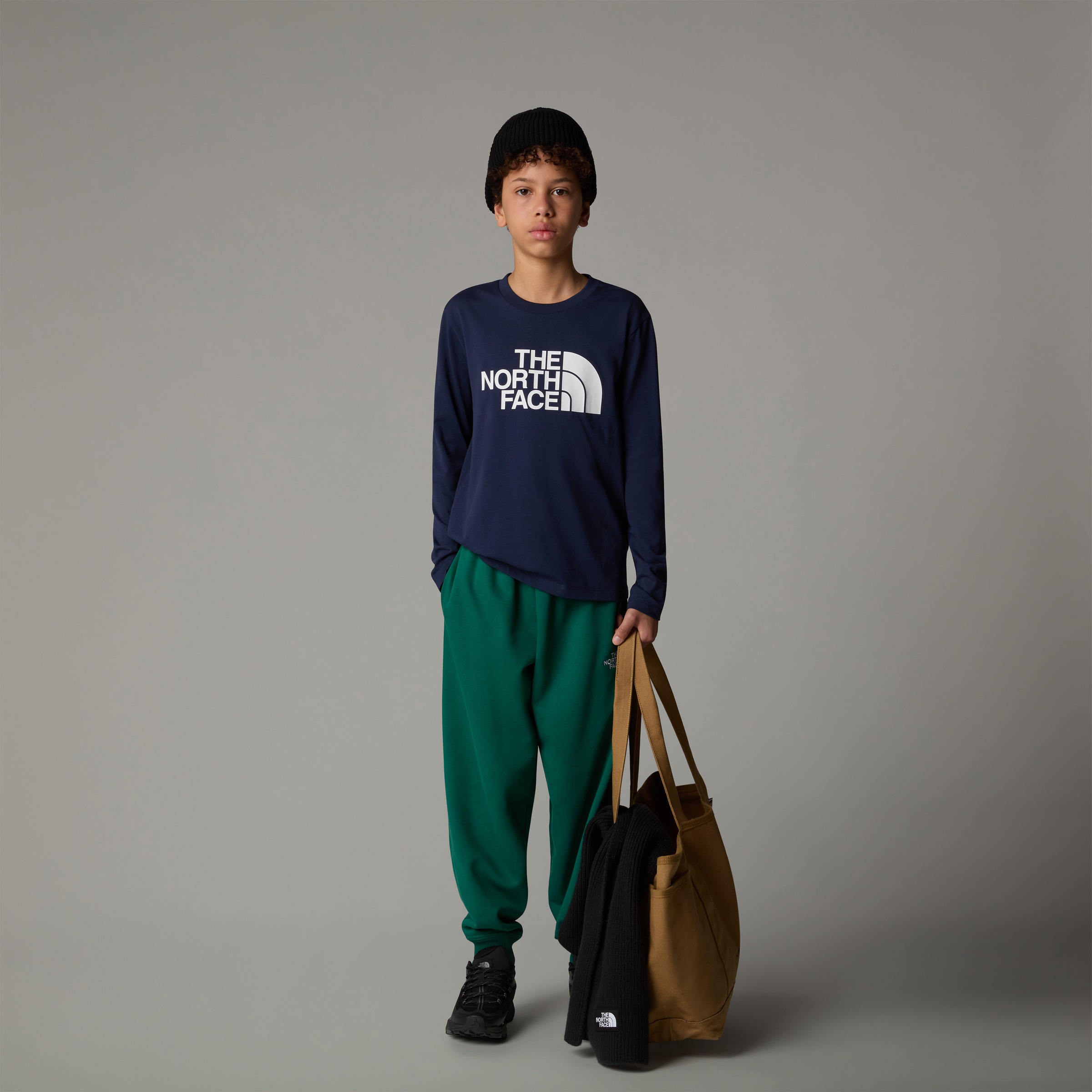 Thumbnail - The North Face Langarmshirt "TEEN EASY LS TEE" sportlicher Stil, mit Logodruck, aus Baumwollmischung, pflegeleicht