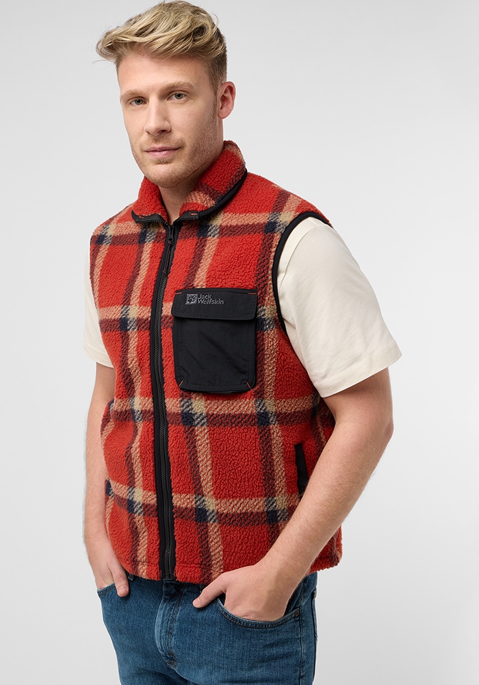 Jack Wolfskin Fleeceweste "FELSLICHT CHECK VEST M"