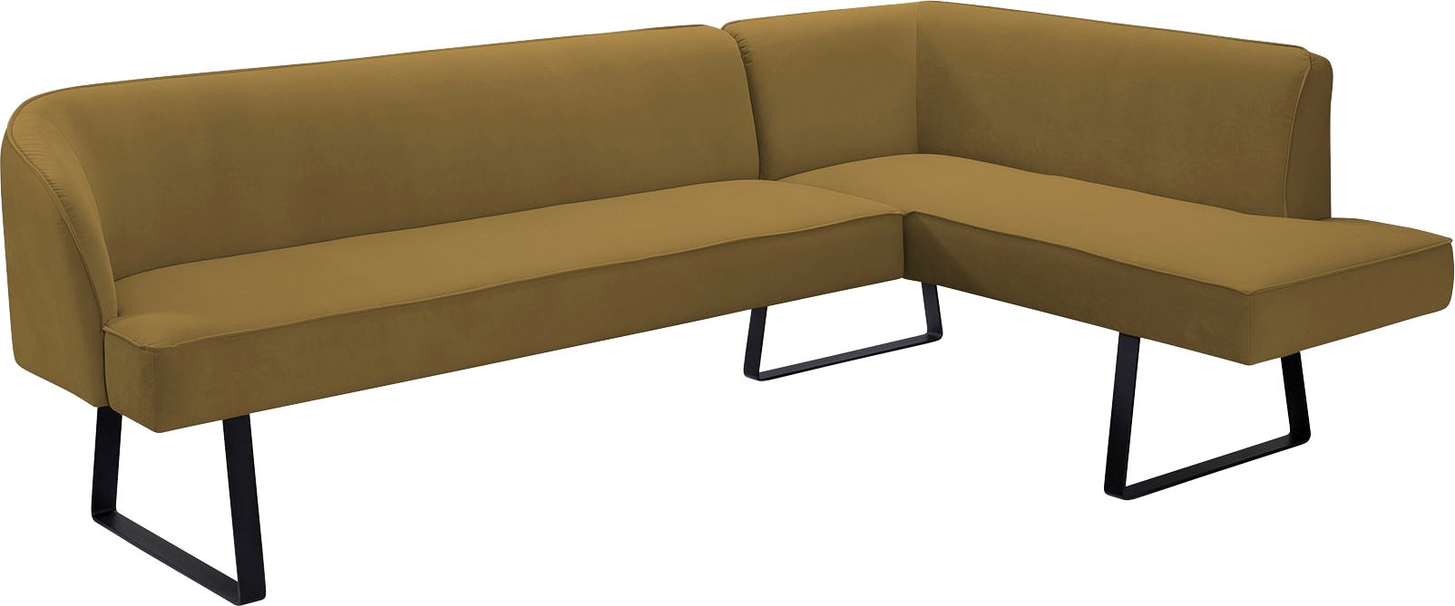 exxpo - sofa fashion Eckbank »Americano«, mit Keder und Metallfüßen, Bezug in verschiedenen Qualitäten