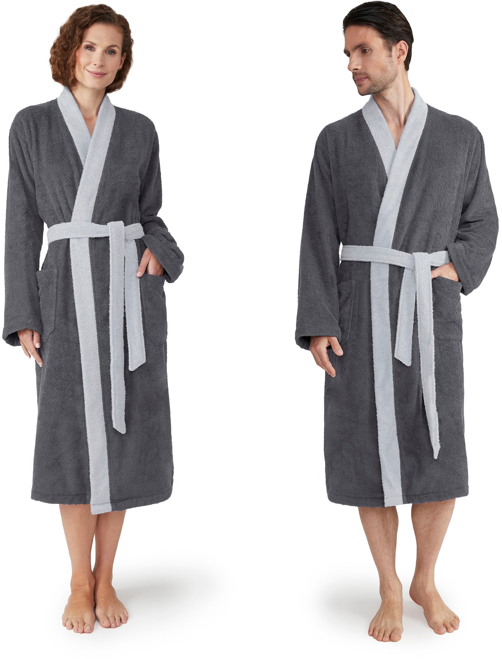 Möve Unisex-Bademantel "Superwuschel Kimono mit Blende" 1 Stk. tlg., ideal günstig online kaufen