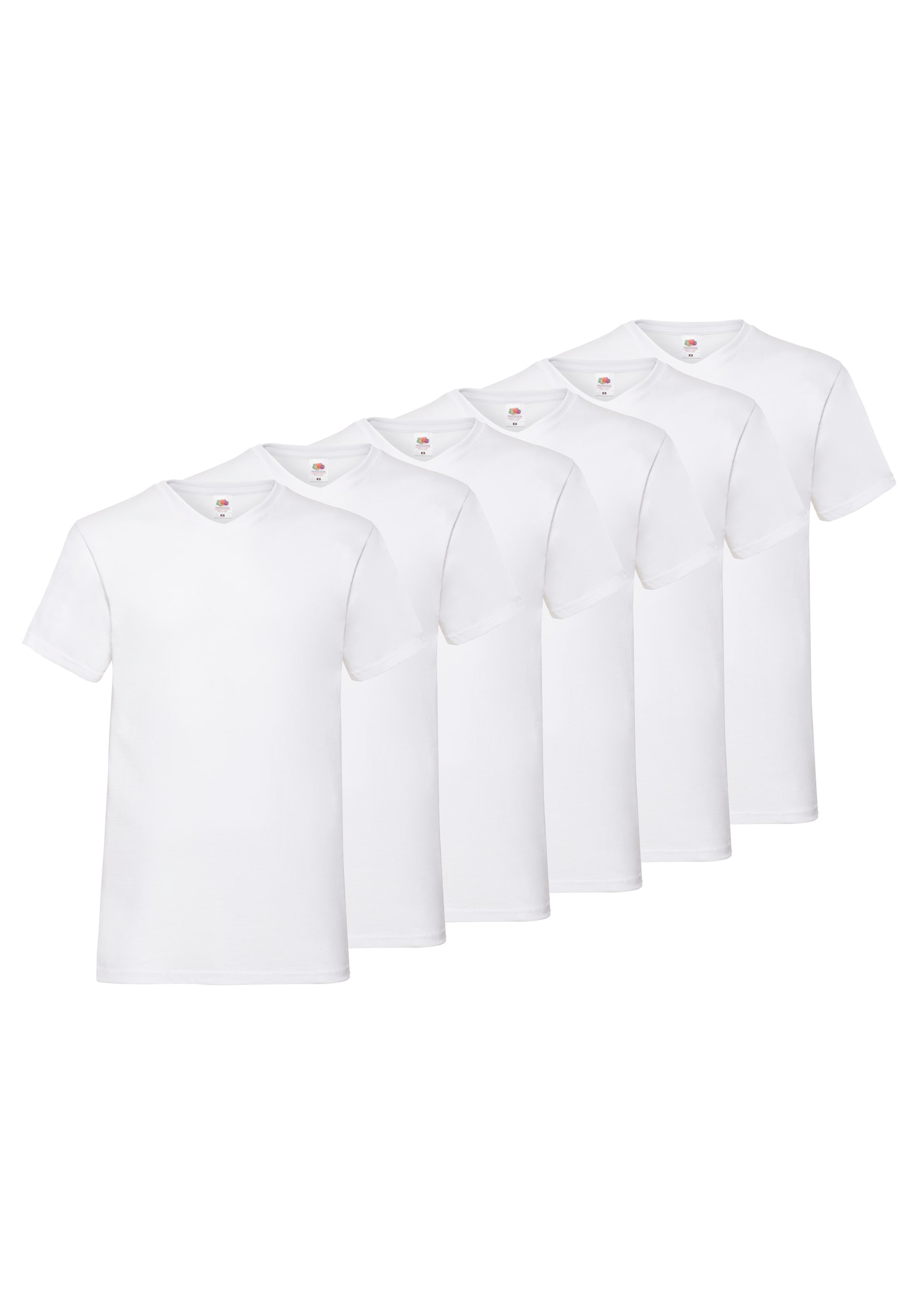 Fruit of the Loom T-Shirt Packung, 6 Stk. aus Baumwolle, V-Ausschnitt, 6-te günstig online kaufen