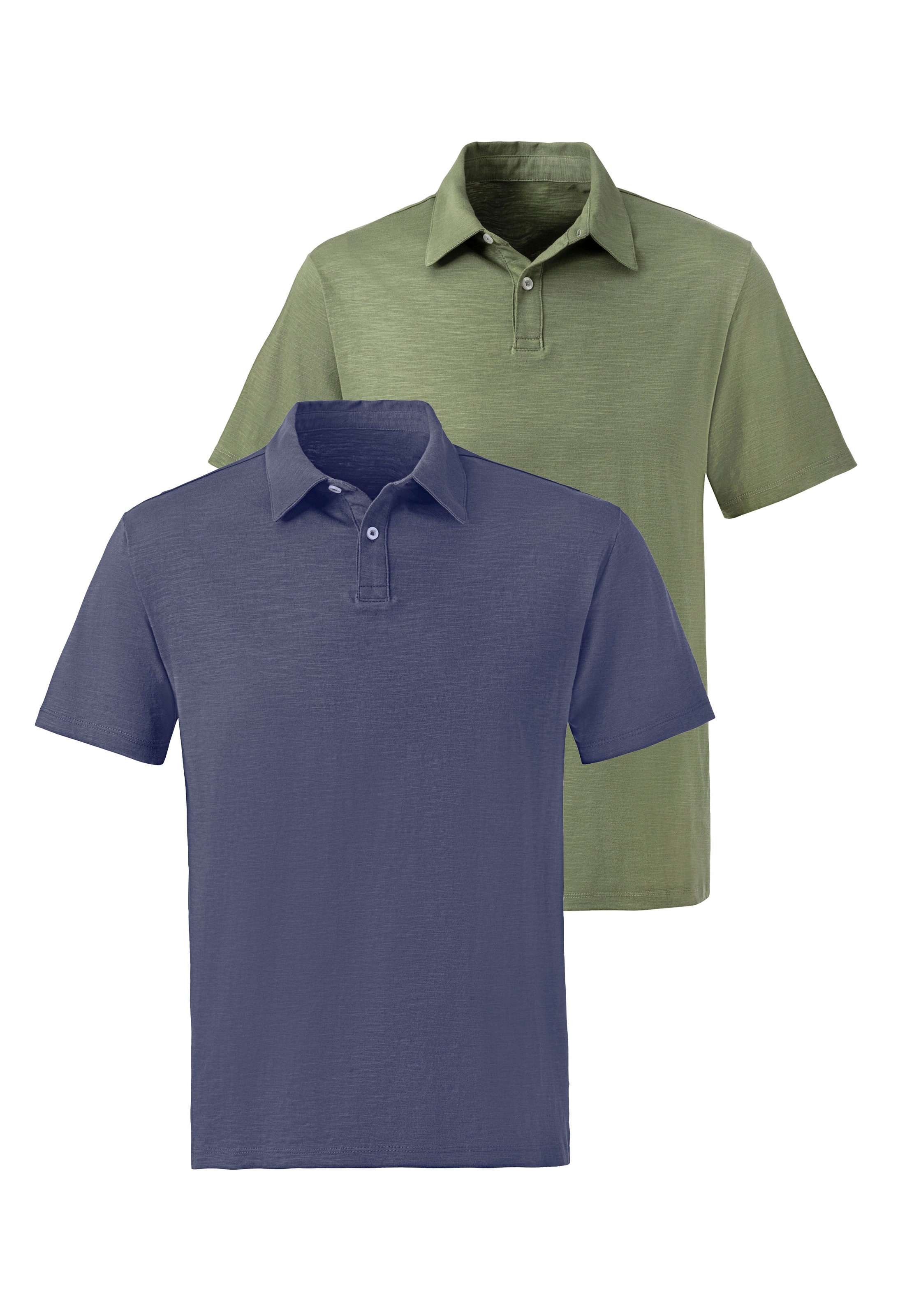 John Devin Poloshirt "mit Slub-Garn Struktur", (Packung, 2 tlg., 2er-Pack), günstig online kaufen