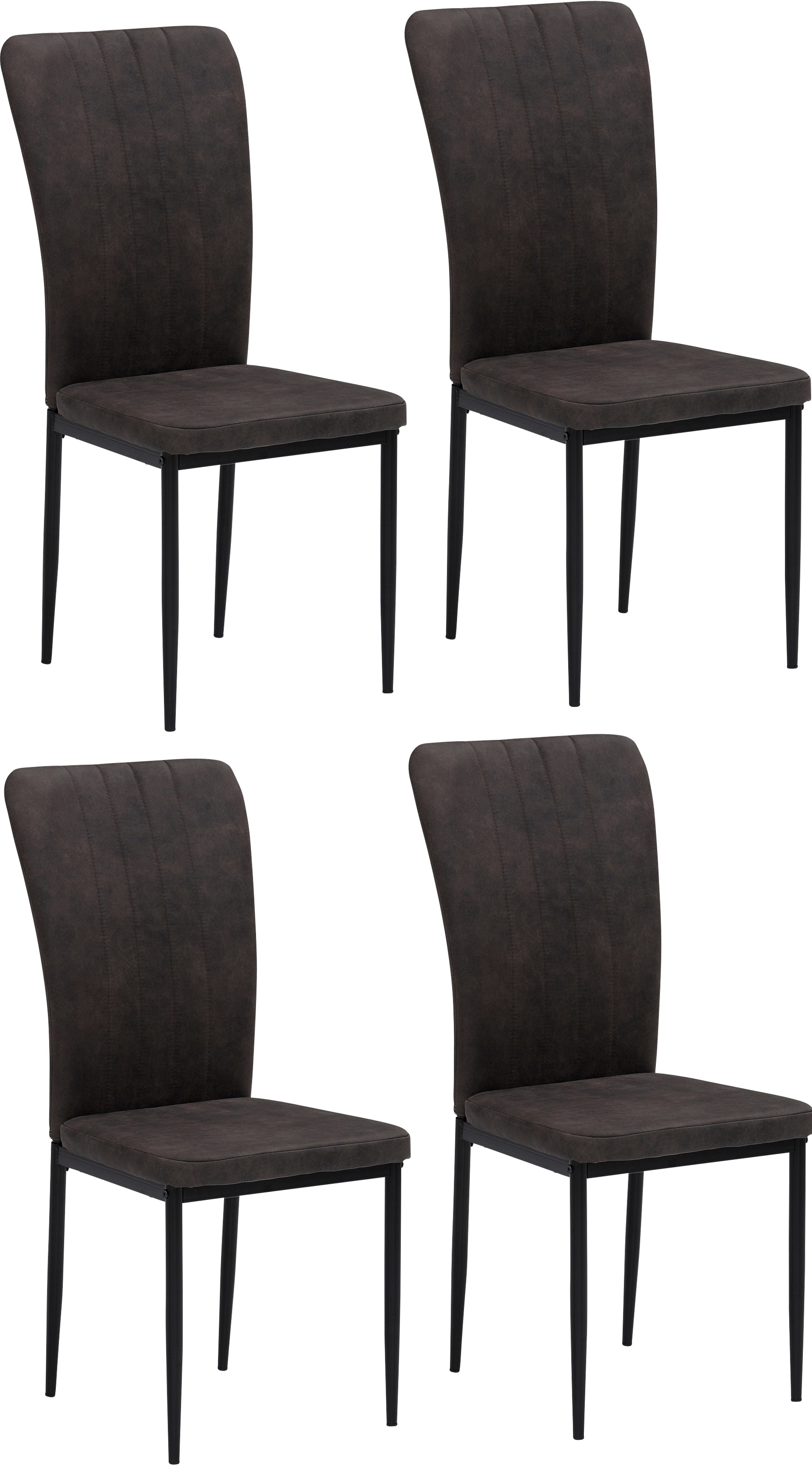 Home affaire 4-Fußstuhl "Bergamo" (Set) 4 Stk.erhältlich in Samt, Vintage-M günstig online kaufen