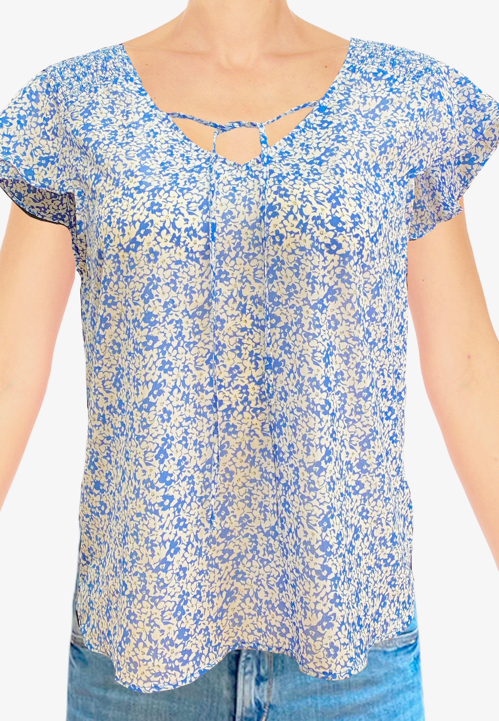 Le Temps Des Cerises T-Shirt »DEYLOS«, mit filigranem Blütenmuster