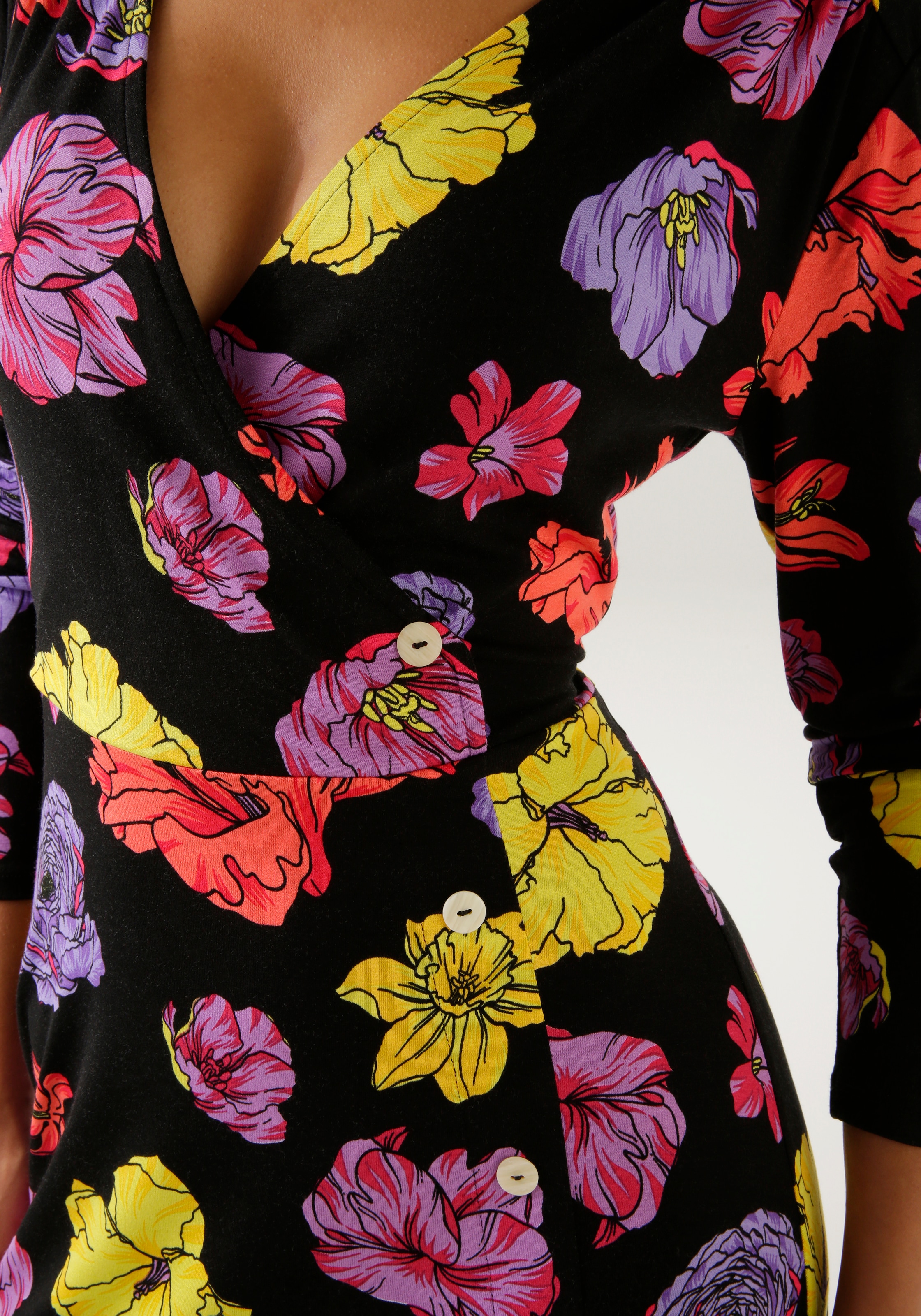 Aniston CASUAL Jerseykleid, mit farbenfrohen Blüten bedruckt - NEUE  KOLLEKTION für bestellen | BAUR | Sommerkleider