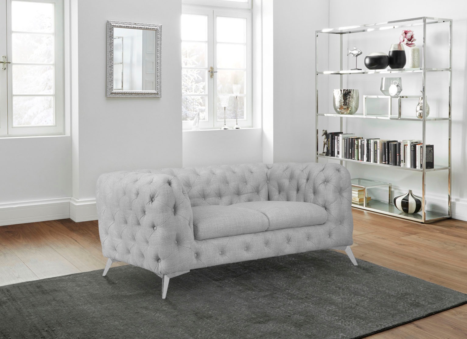 Leonique Chesterfield-Sofa "Glynis", aufwändige Knopfheftung, moderne Chest günstig online kaufen