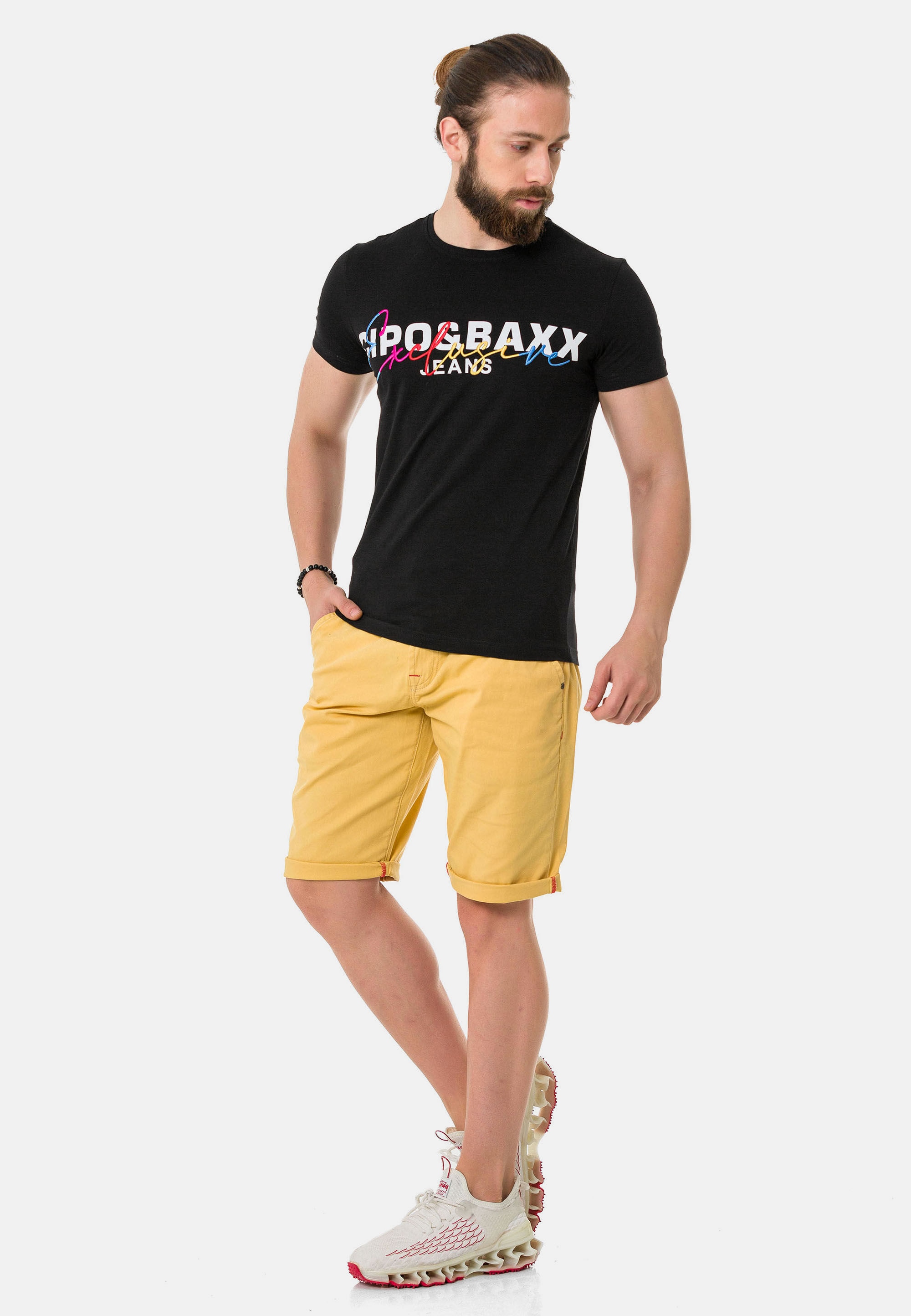 Cipo & Baxx T-Shirt »T-Shirt«, mit Rundhalsausschnitt