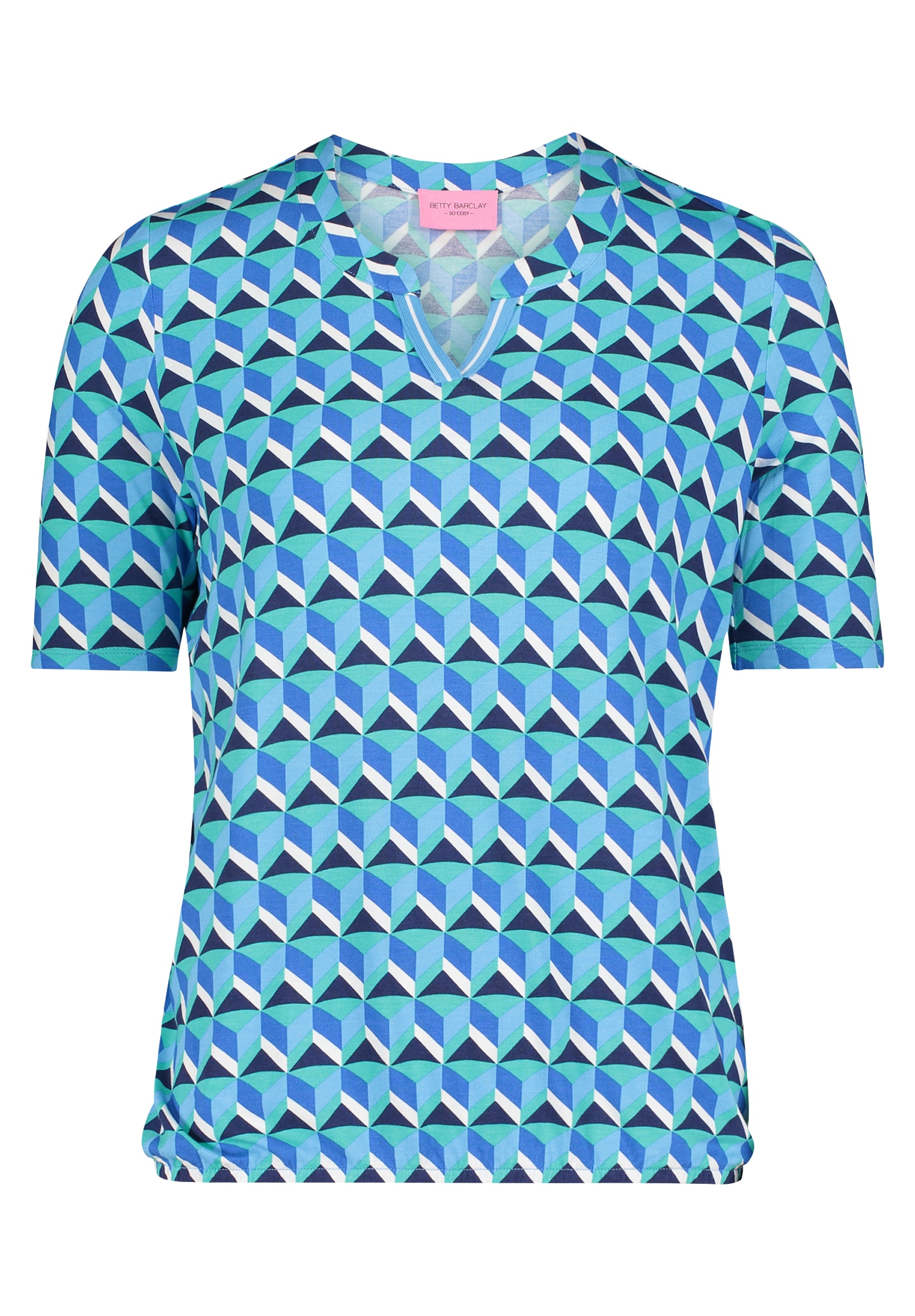 Betty Barclay Kurzarmshirt »Betty Barclay Blusenshirt mit Print«, (1 tlg.), Rippbündchen