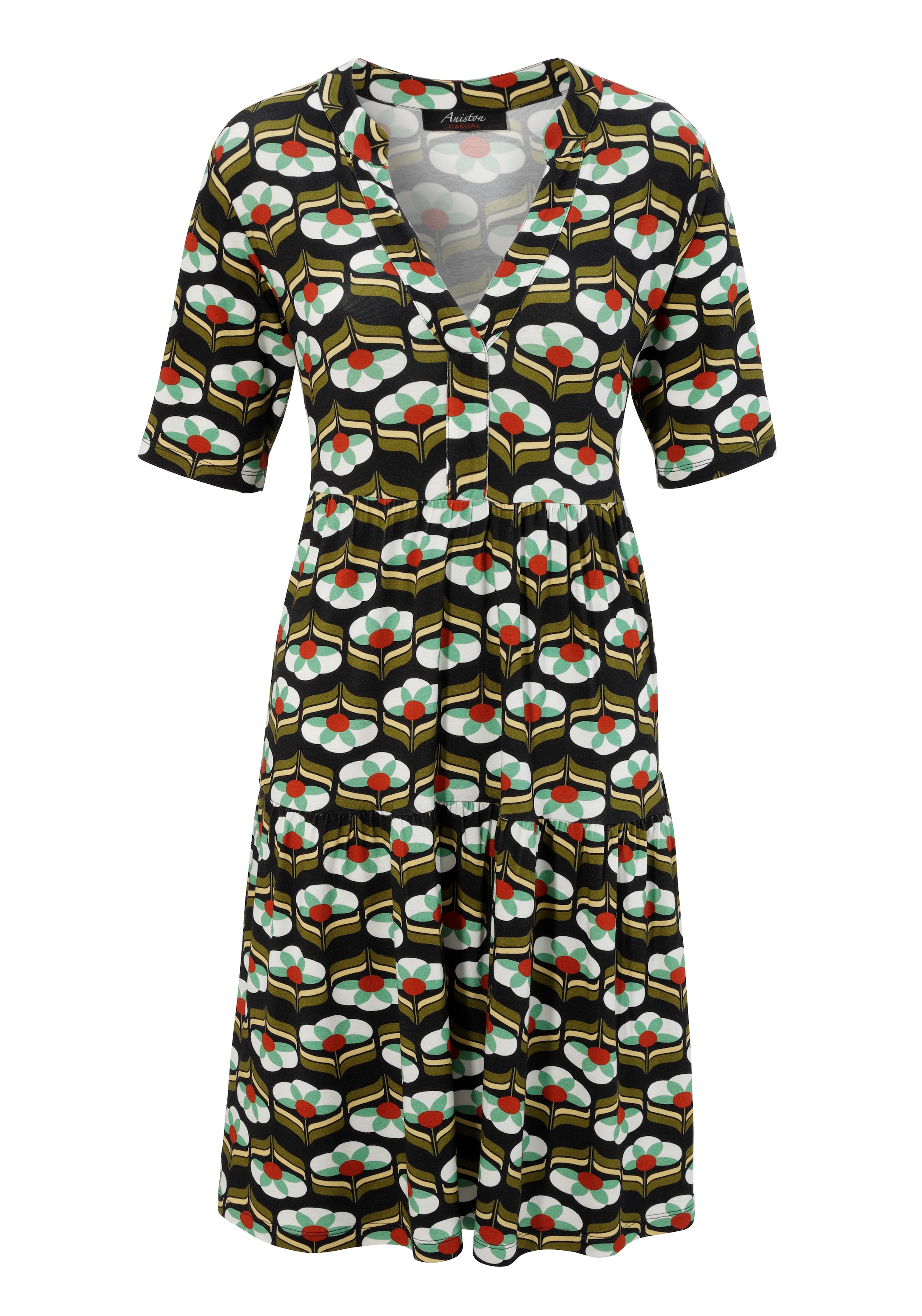 Aniston CASUAL Sommerkleid, trendigem Retro-Look | BAUR Druck kaufen mit für im