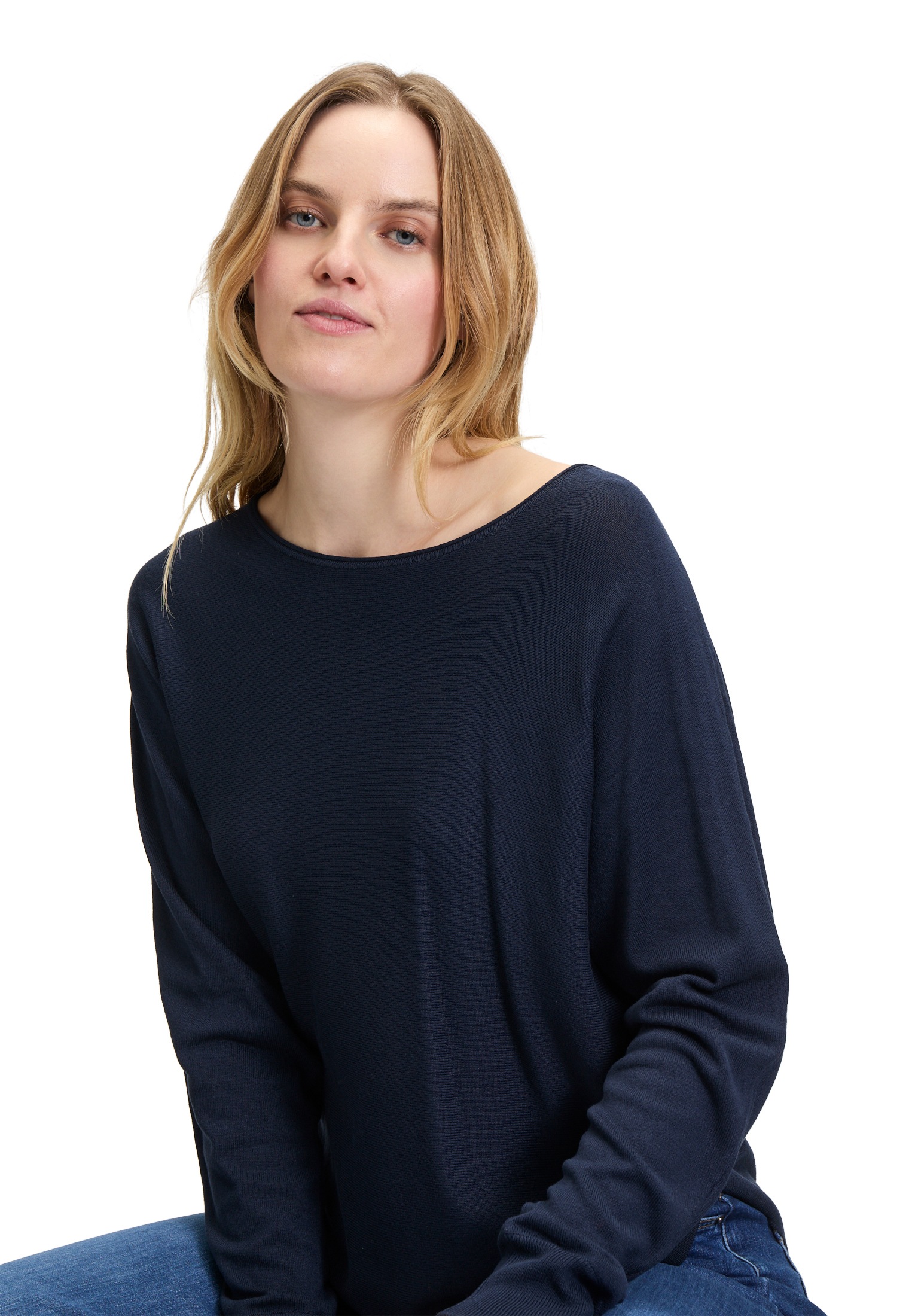 Betty&Co Strickpullover »Betty & Co Feinstrickpullover mit U-Boot-Ausschnitt«, (1 tlg.), Schlitz
