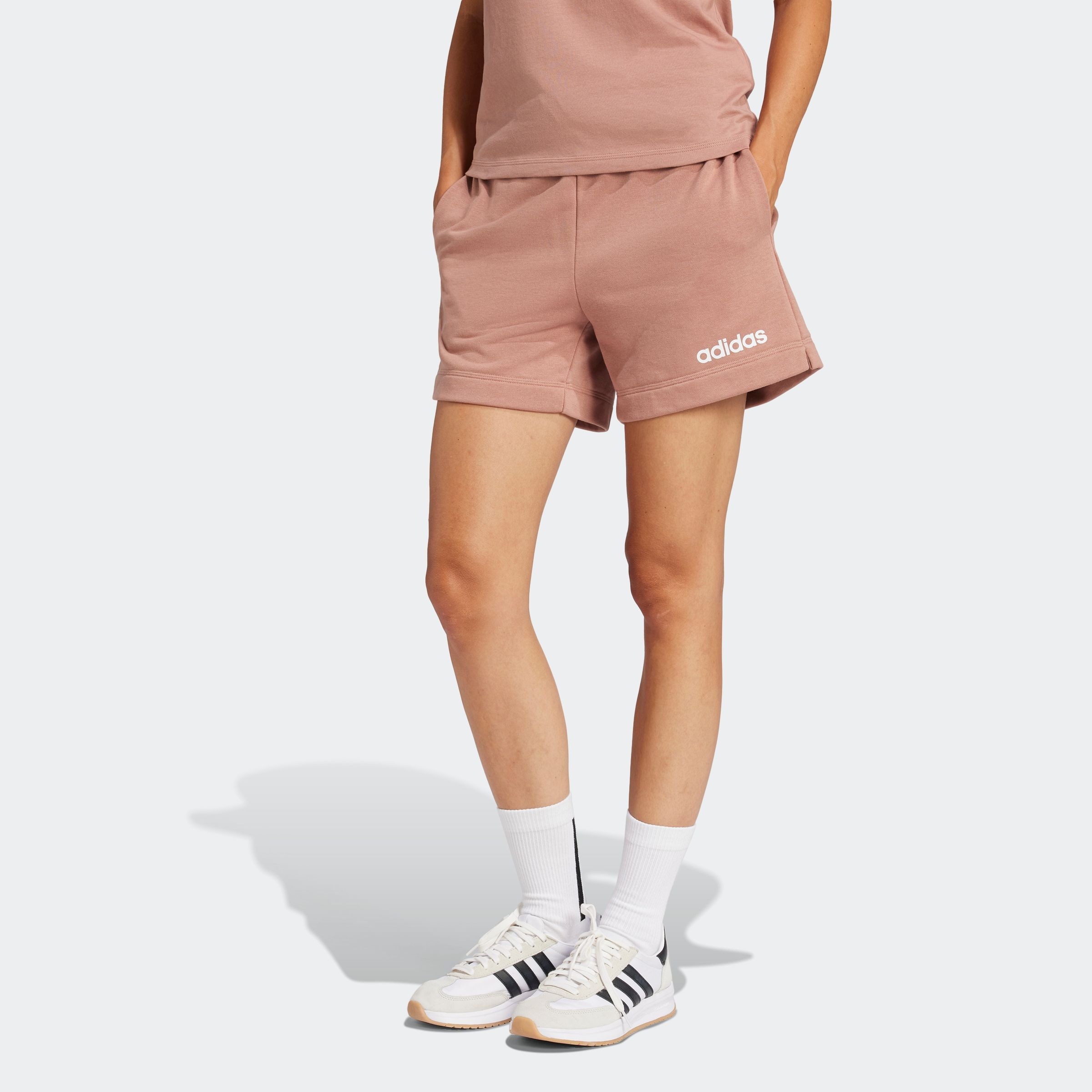 adidas Sportswear Shorts "W LIN FT SHO", (1 tlg.), Mitelhoher Bund mit Kord günstig online kaufen