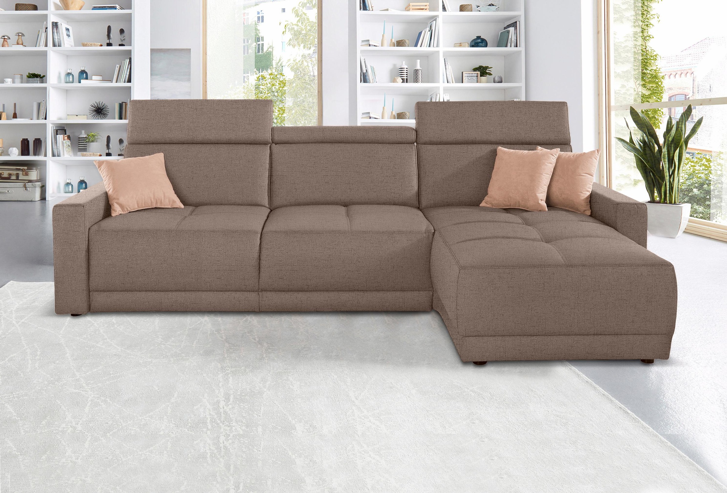 DOMO collection Ecksofa "Ava mit moderner Sitzheftung & toller Doppelnaht, günstig online kaufen