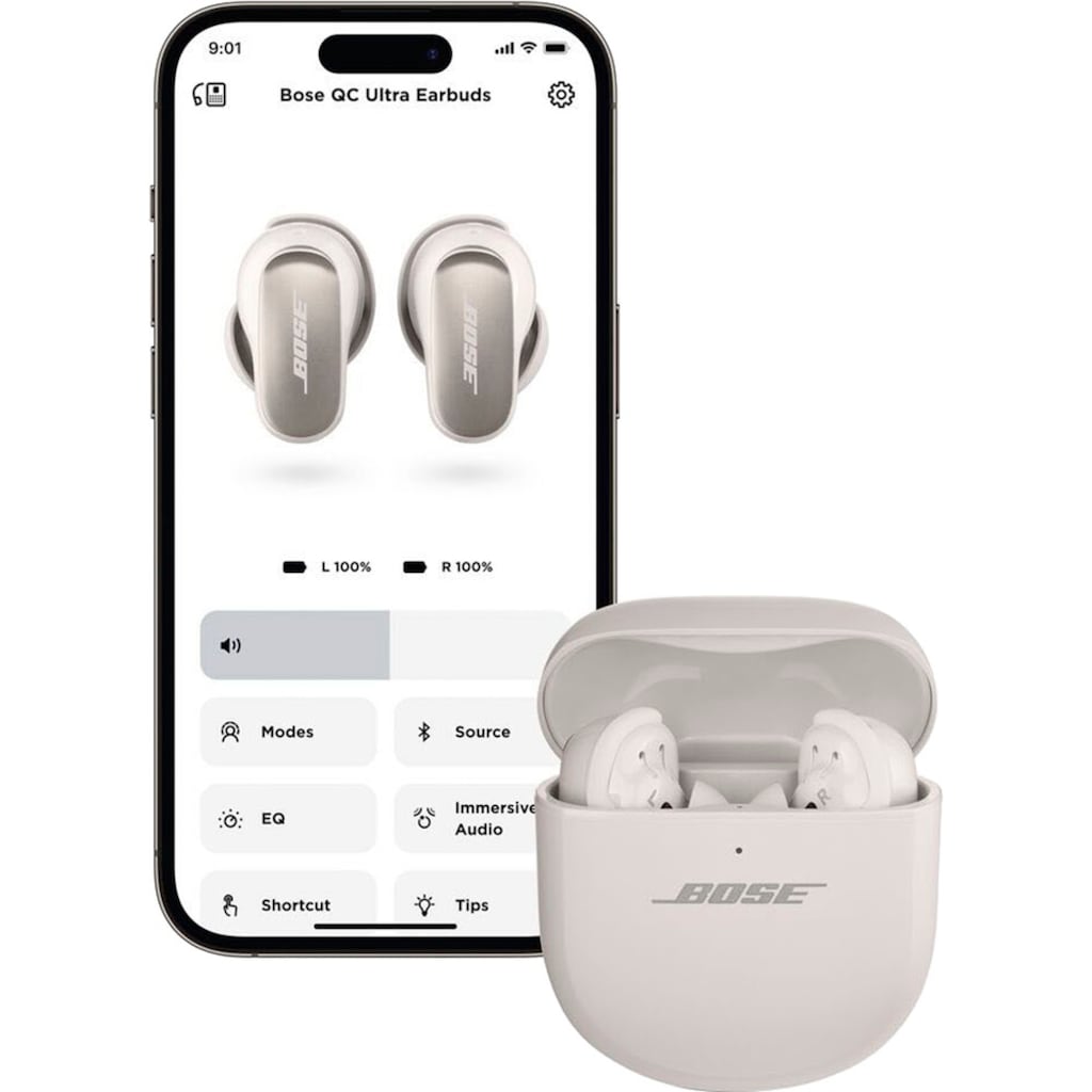 Bose wireless In-Ear-Kopfhörer »QuietComfort Ultra Earbuds«, Bluetooth, Active Noise Cancelling (ANC)-Freisprechfunktion-integrierte Steuerung für Anrufe und Musik-True Wireless-Hi-Res