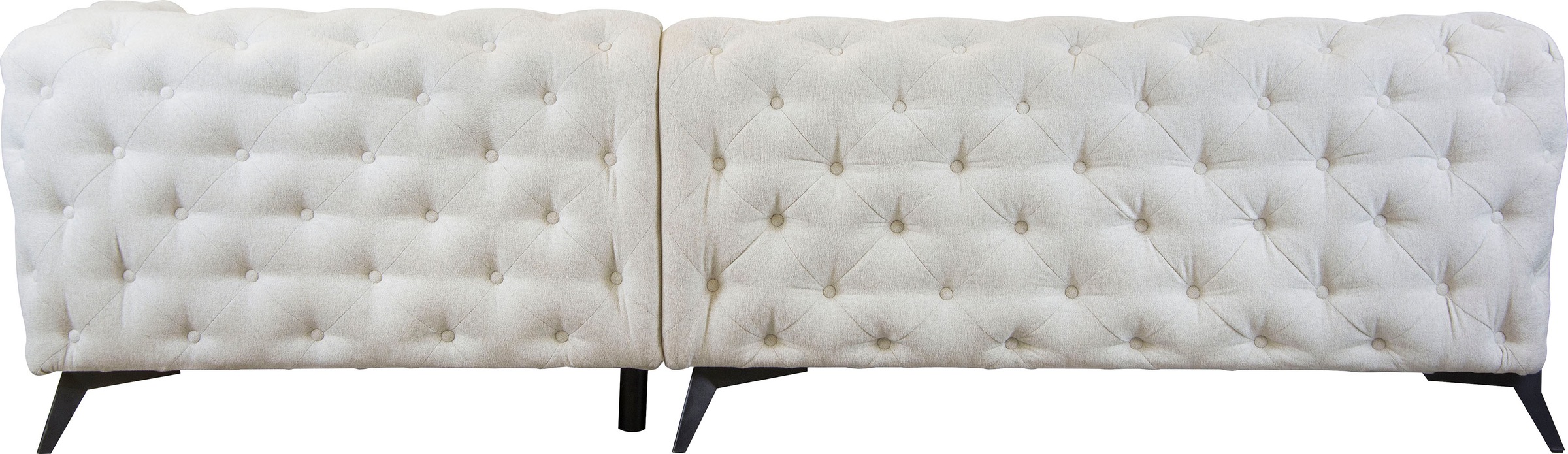 Leonique Chesterfield-Sofa »Amaury L-Form«, moderne Chersterfield-Optik, Breite 262 cm, Fußfarbe wählbar