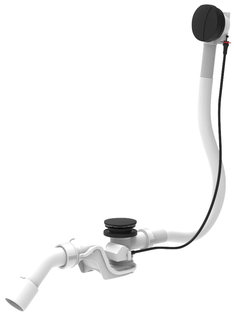 Ablaufgarnitur OTTOFOND, schwarz-weiß, Kunststoff, Armaturen, "Standard", Ab- und Überlaufgarnitur für Eckwannen, Ablaufanschluss 40/50 mm